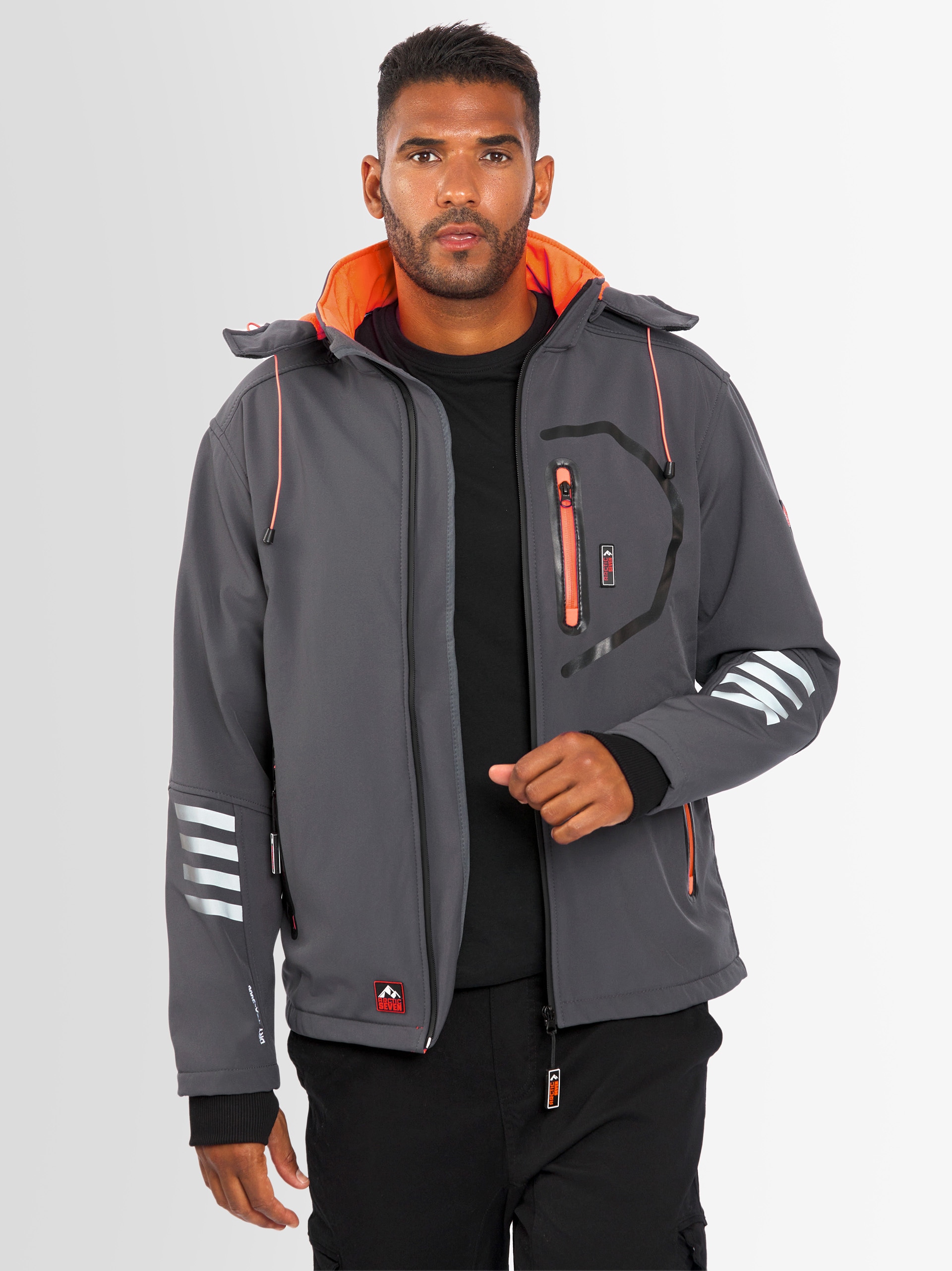 Arctic Seven Softshelljacke »ASColori«, Outdoorjacke mit abnehmbarer Kapuze
