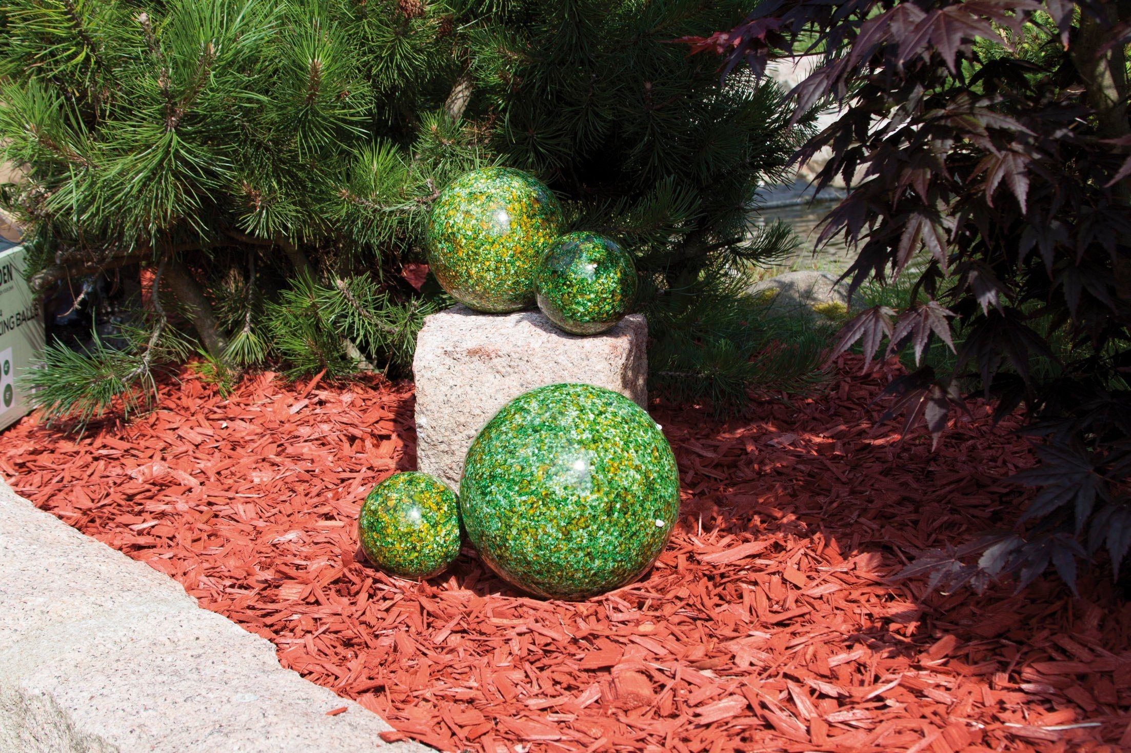 Gartenkugeln aus Edelstahl, 4er Set