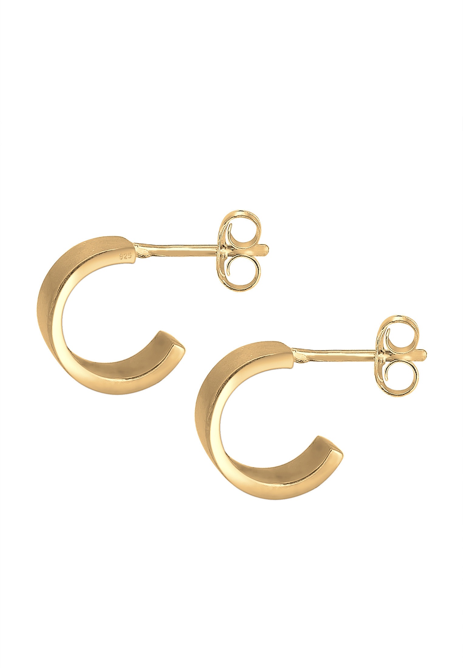 Elli Paar Creolen »Ohrstecker Halbcreolen Matt Modern 925 Sterling Silver«
