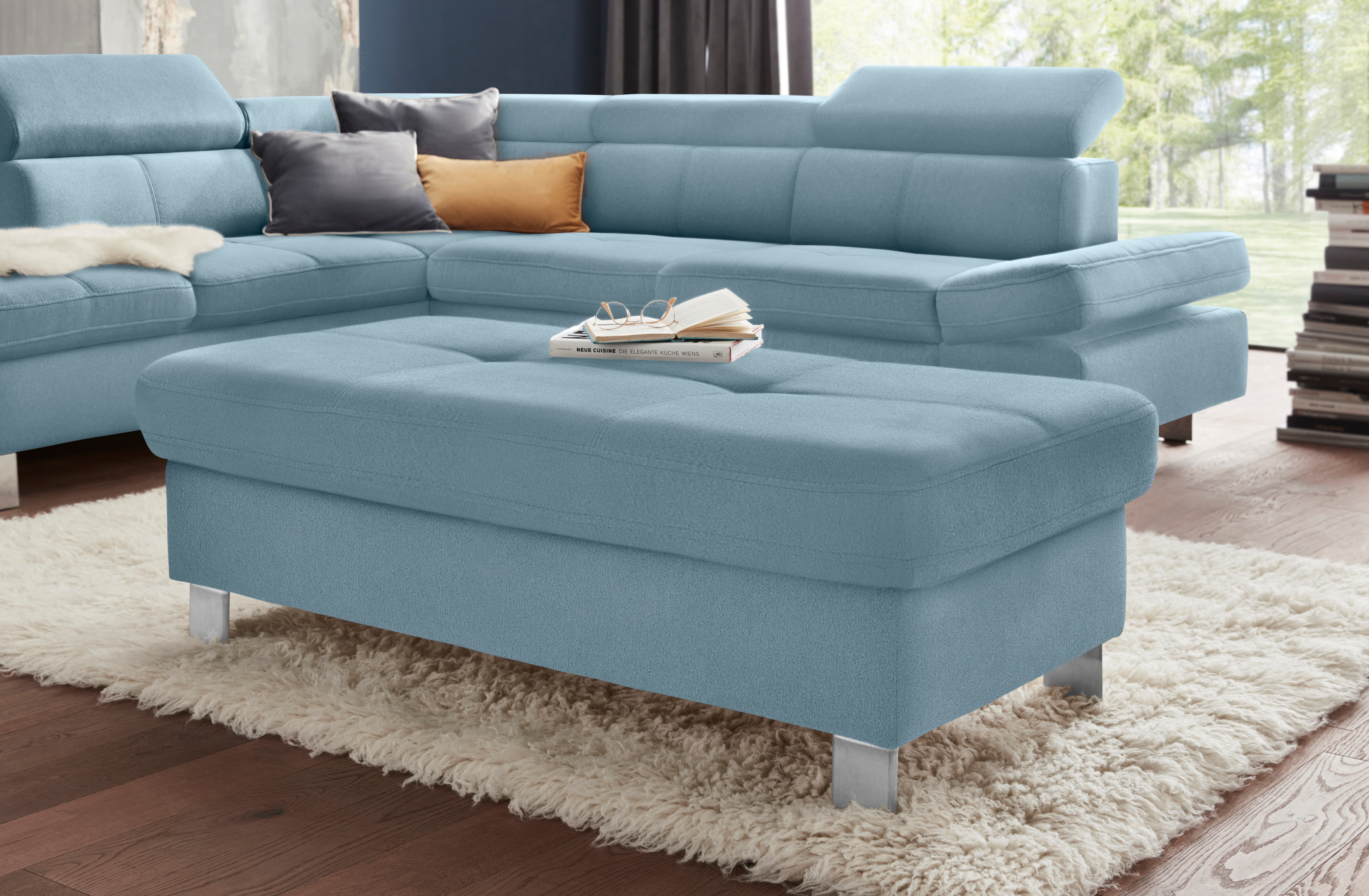 exxpo - sofa fashion Hocker "Fiji Bankhocker mit Staufach unter der Sitzfläche" elegant modern mit toller Detailverarbeitung