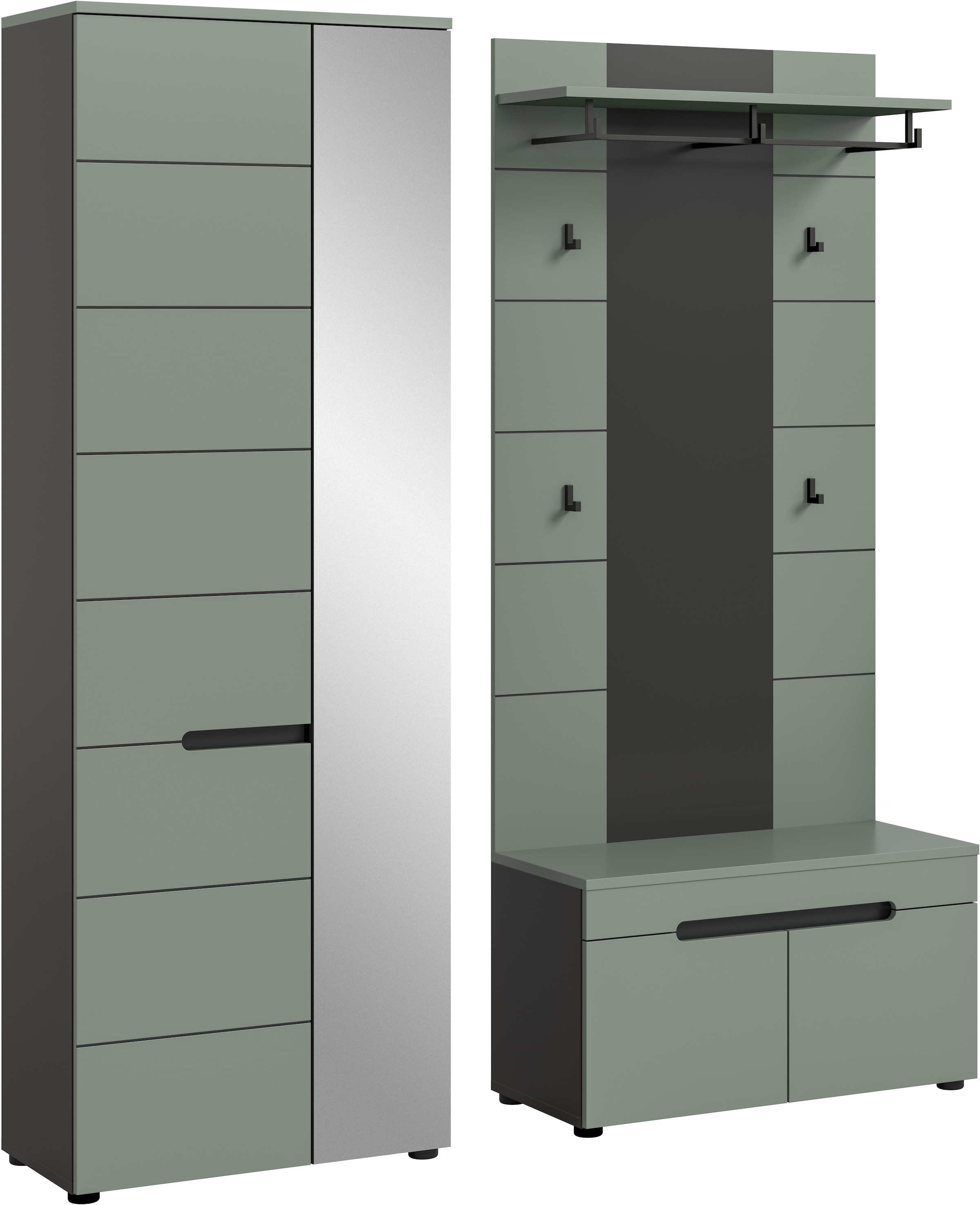 INOSIGN Garderoben-Set, (Set, 3 St.), Rehat, Garderoben-Set 3-tlg., Basalt günstig online kaufen