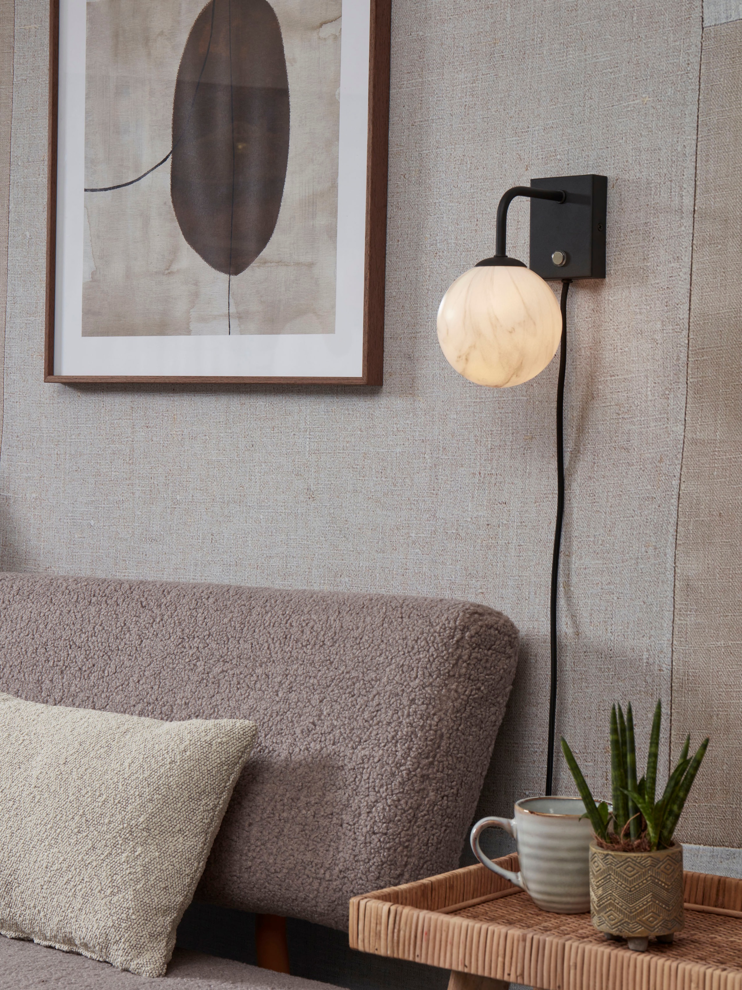 it's About RoMi Wandleuchte »CARRARA«, 1 flammig, Leuchtmittel G9 | LED wechselbar, Marmor Look