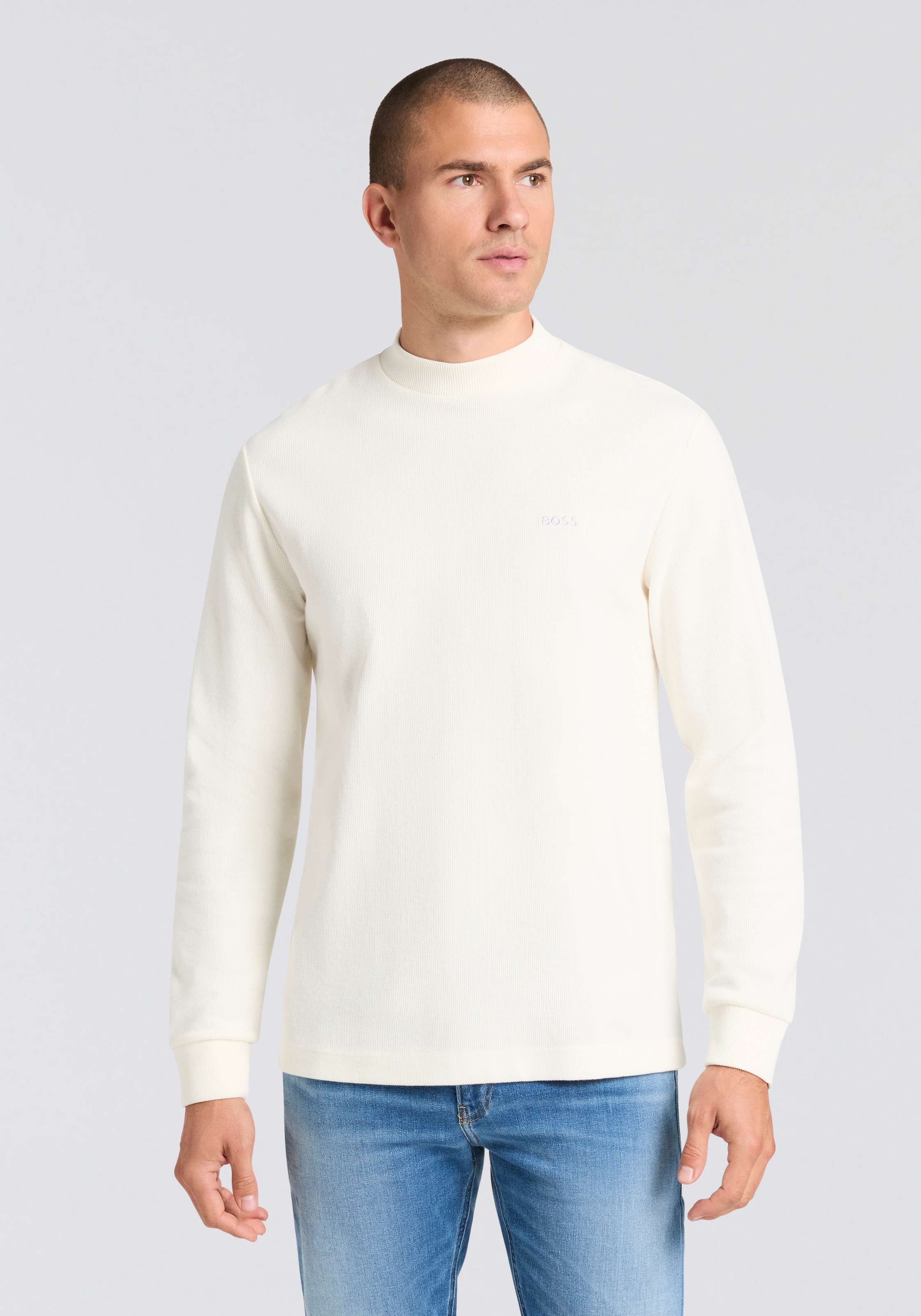 BOSS ORANGE Langarmshirt "Te explorer", Rundhalsausschnitt, Saum- und Ärmel günstig online kaufen