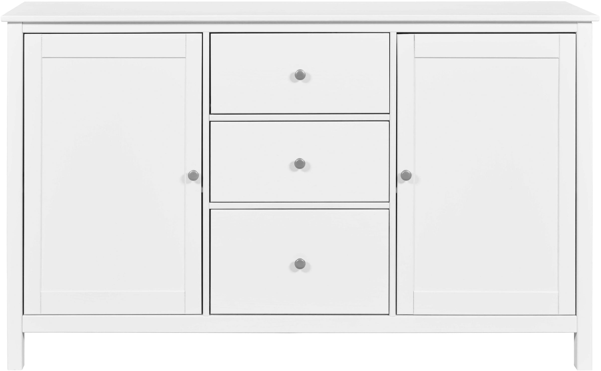 Inter Link Kombikommode »Pinora, Kiefer Massivholz, Weiss, 160 x 39,50 x 96 cm, viel Stauraum« 1 Stk. tlg. Sideboard im modernem Skandi Look, 3 Schubladen, 2 Türen