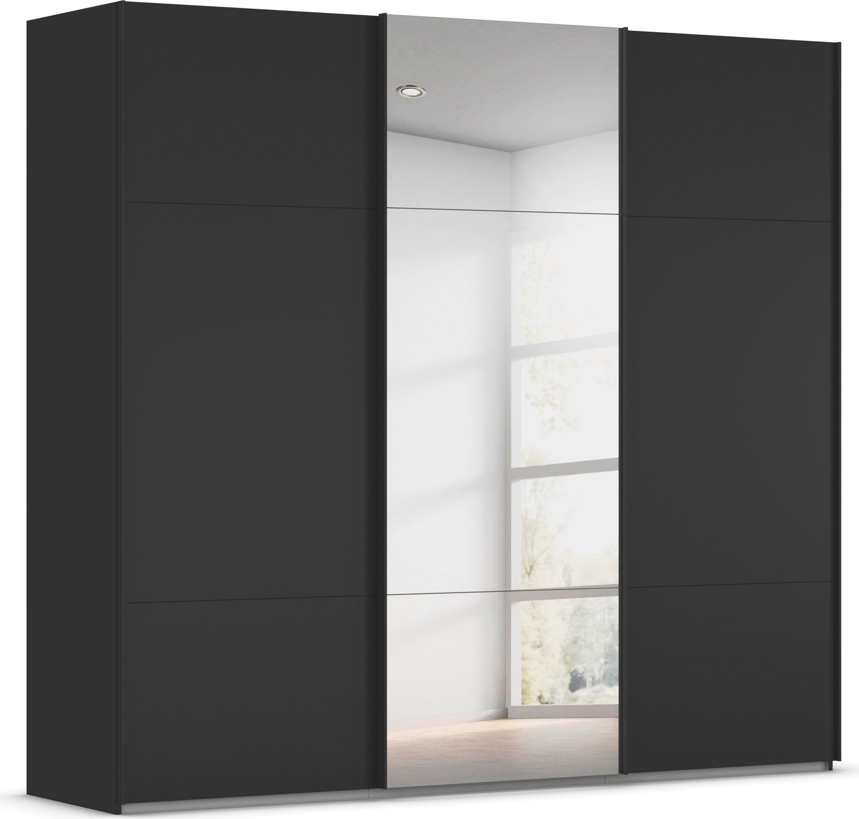rauch Schwebetürenschrank "Kleiderschrank Schrank Garderobe Schlafzimmerschrank CONTIDO" 3 verschiedene Ausstattungen BASIC/CLASSIC/PREMIUM (inkl. SOFT-CLOSE), aus hochwertigem Material in 6 Breiten 2 Griff-Farben MADE IN GERMANY