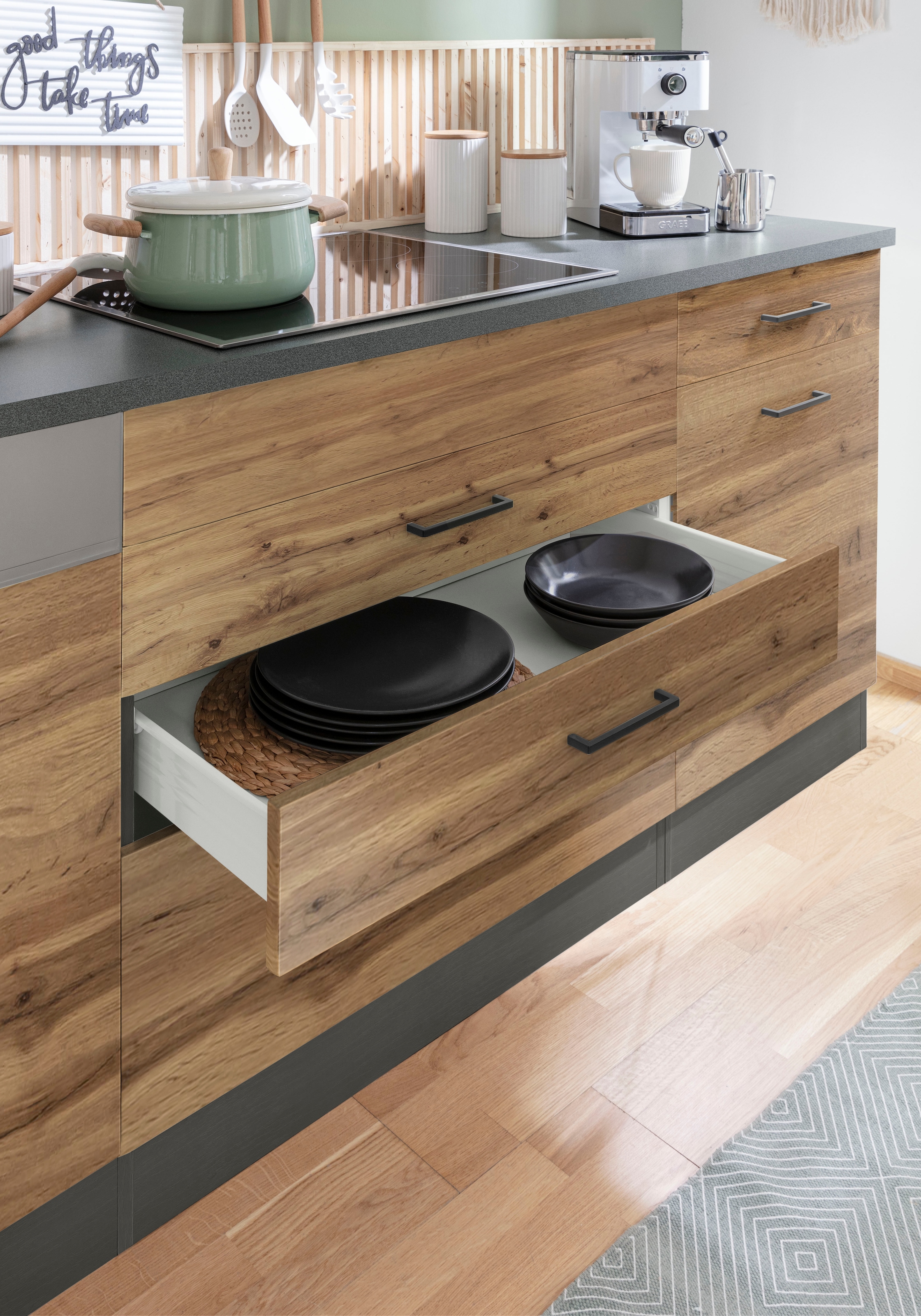KOCHSTATION Küchenzeile »KS-Trier«, mit E-Geräten, Breite 360 cm