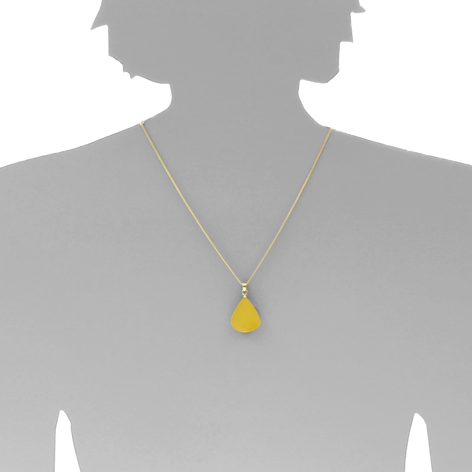 OSTSEE-SCHMUCK Kettenanhänger »- Tropfen flach, ca. 22 mm lang - Silber 925/000 vergoldet - Bernstein -,«