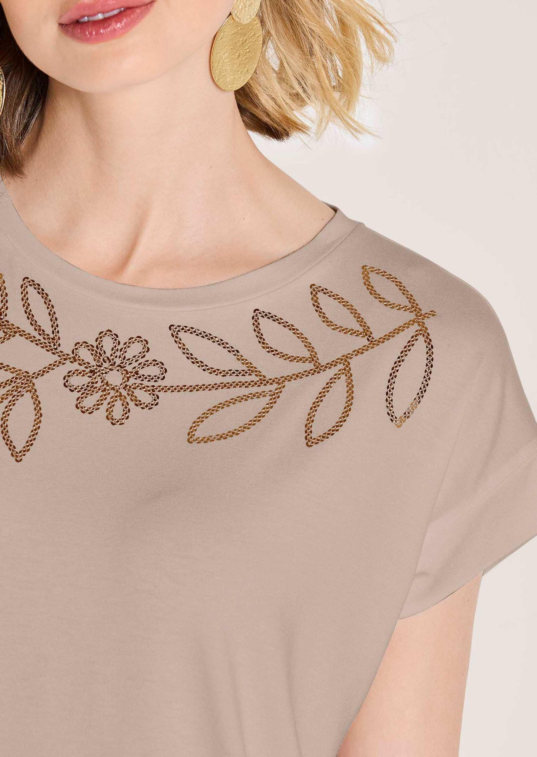 MADELEINE Kurzarmshirt »Blusenshirt Elegantes T-Shirt mit Glanzeffekten« Pailetten