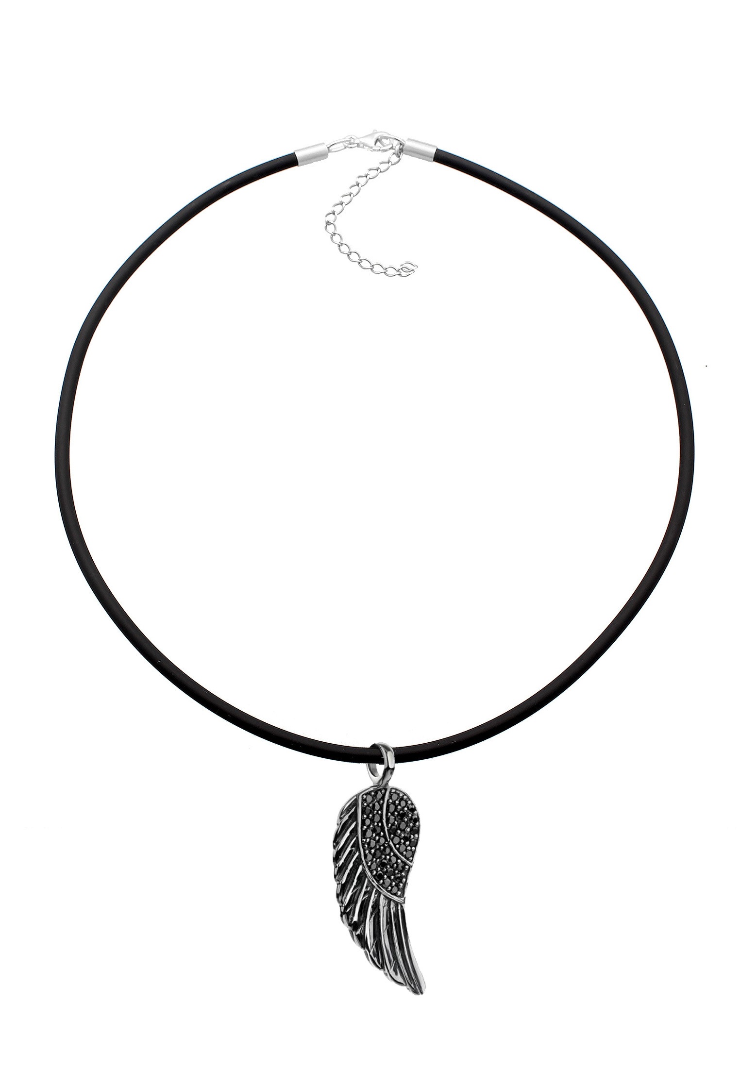 Nenalina Collierkettchen »Flügel-Anhänger Kautschuk 925 Silber«