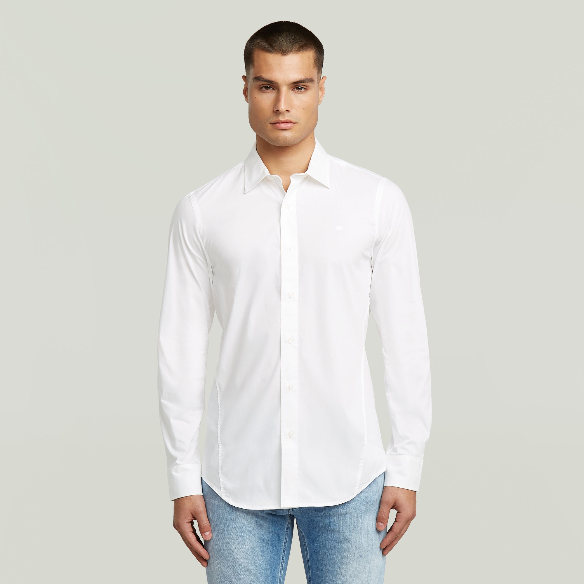 G-STAR Langarmhemd "Uniform Slim Shirt ls", mit gesticktem Logo günstig online kaufen