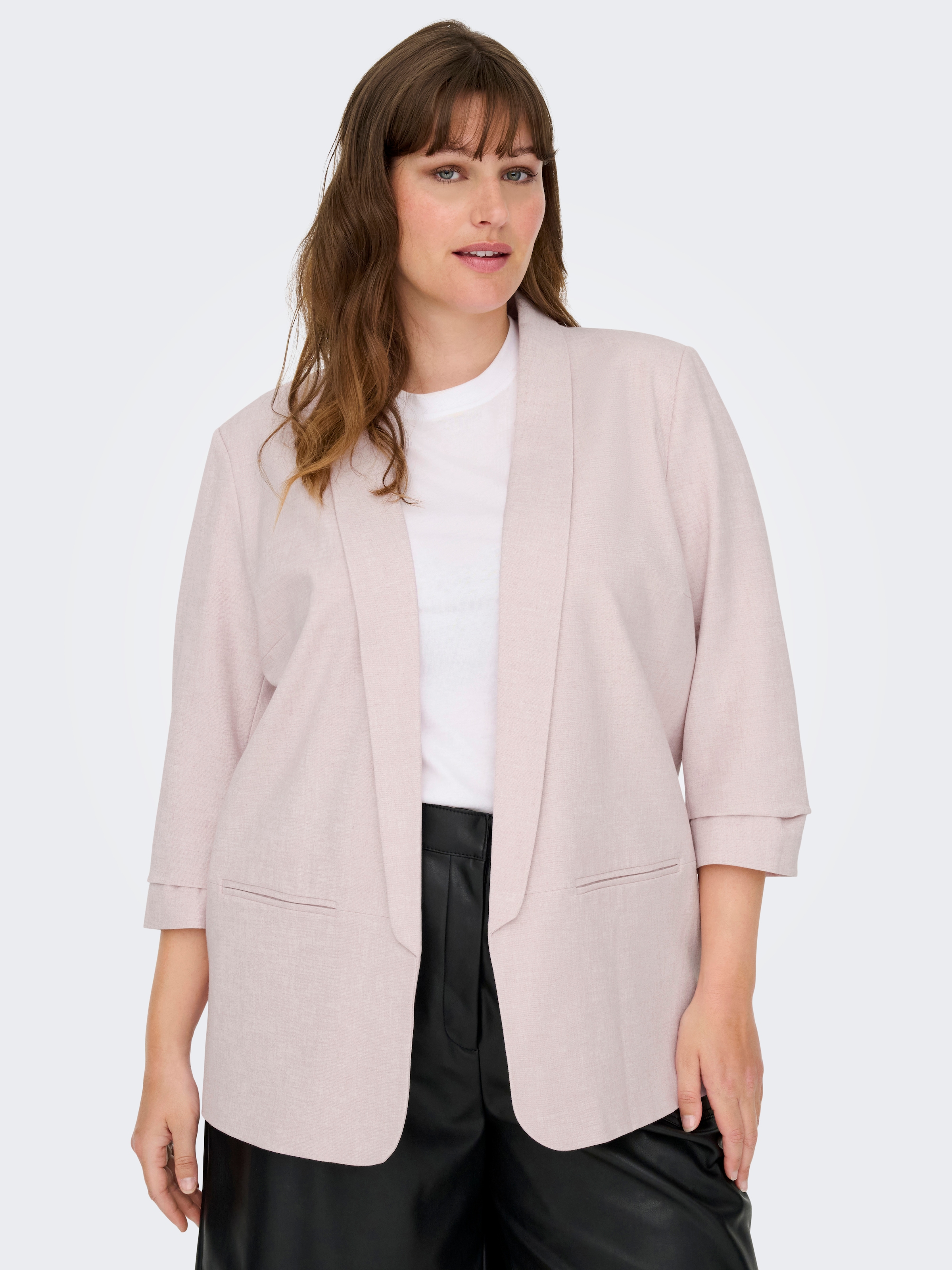 ONLY CARMAKOMA "CARELLY 3/4 LIFE BLAZER WVN" Kunstfaser mit Stretch