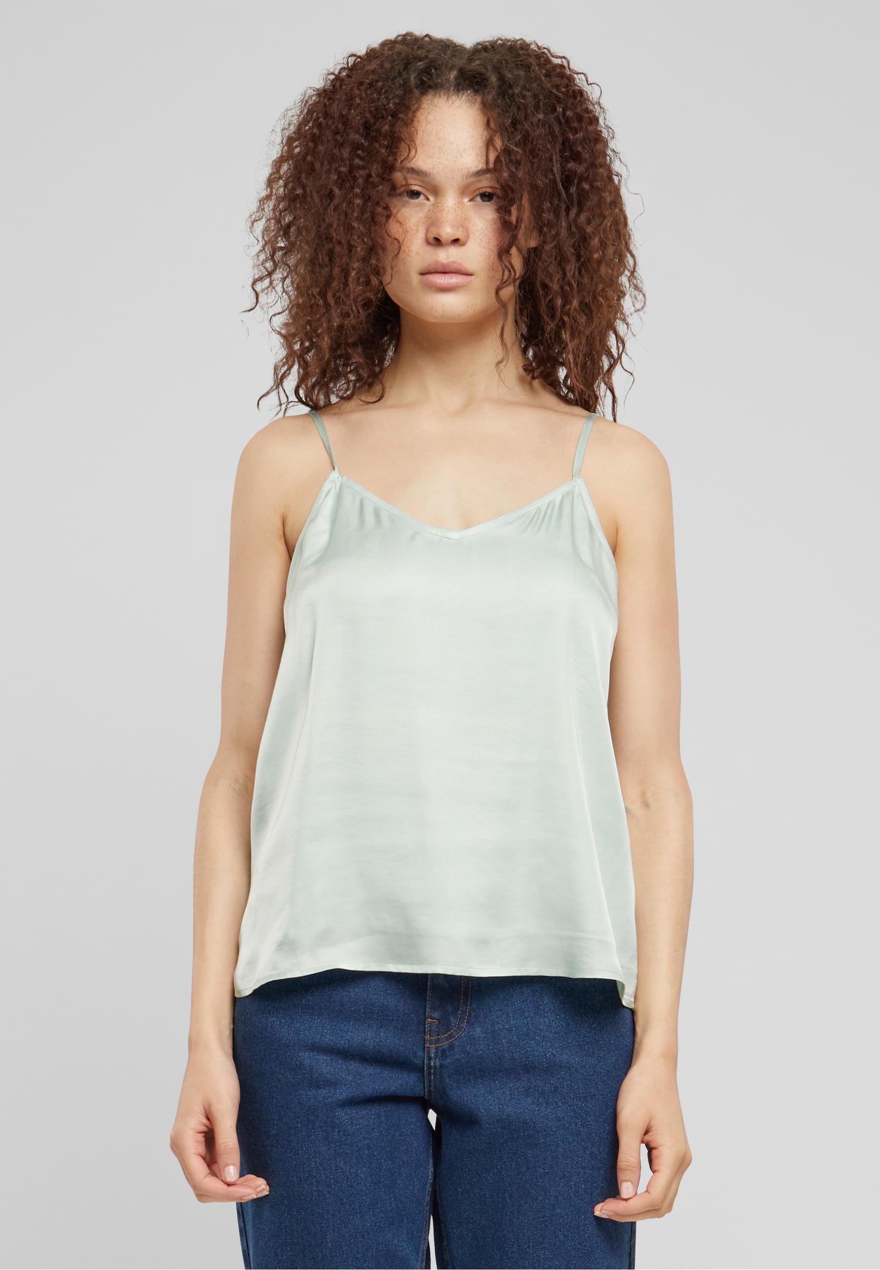 URBAN CLASSICS Muskelshirt »Urban Classics Damen Ladies Viscose Satin Slip Top«, (1 tlg.)