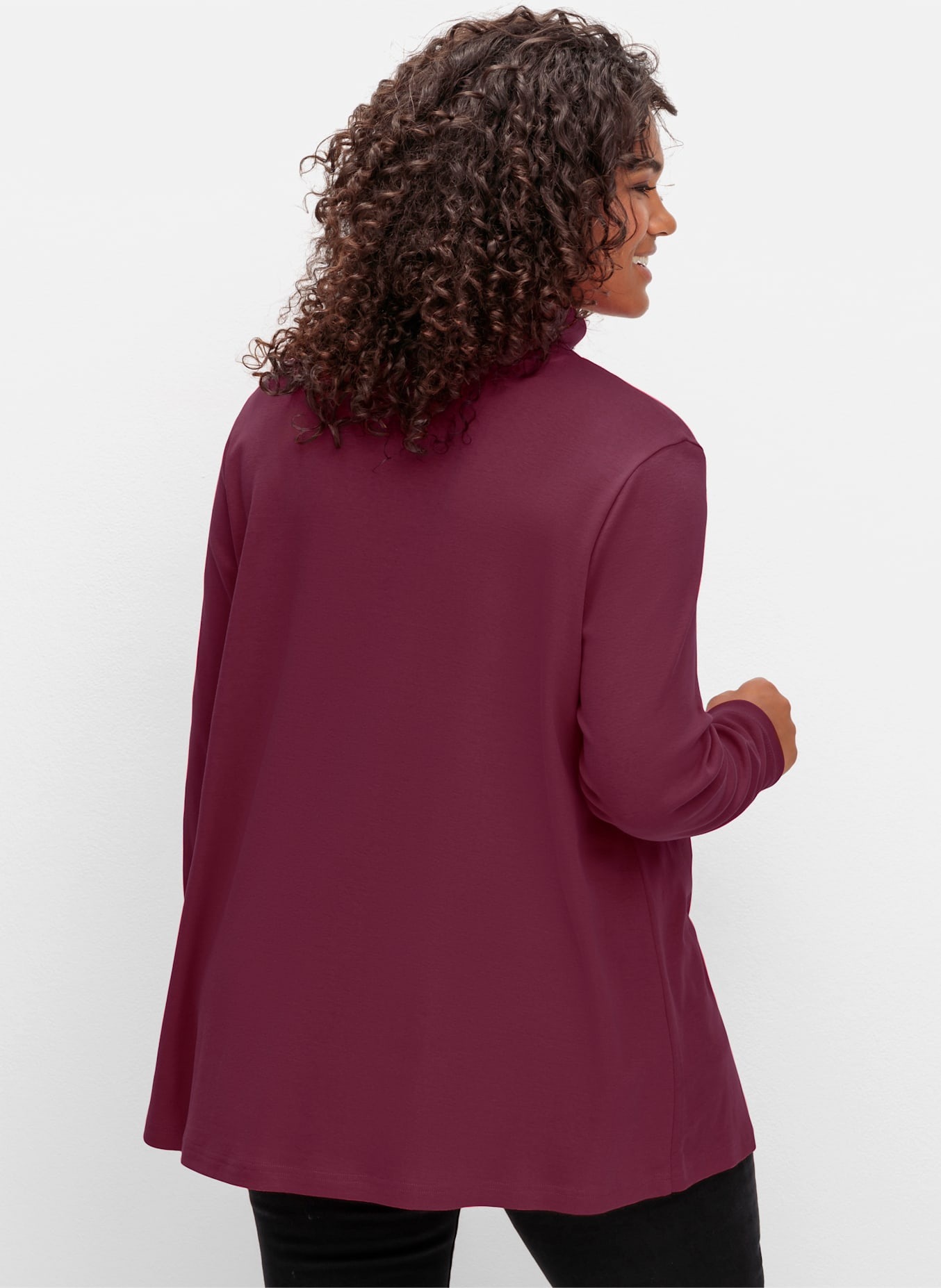 Sheego Langarmshirt "Rollkragen-Shirt", (1 tlg.) günstig online kaufen