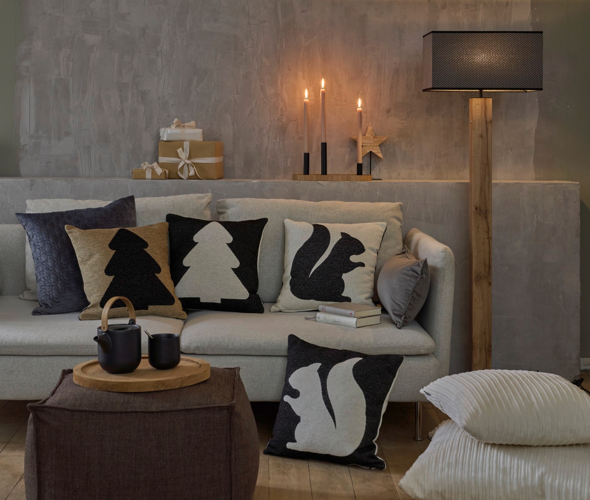 Thumbnail - H.O.C.K. Dekokissen "Eichhörnchen" Eichhörnchen, Weihnachtszeit, inkl. Füllung, Bezug mit Reißverschluss