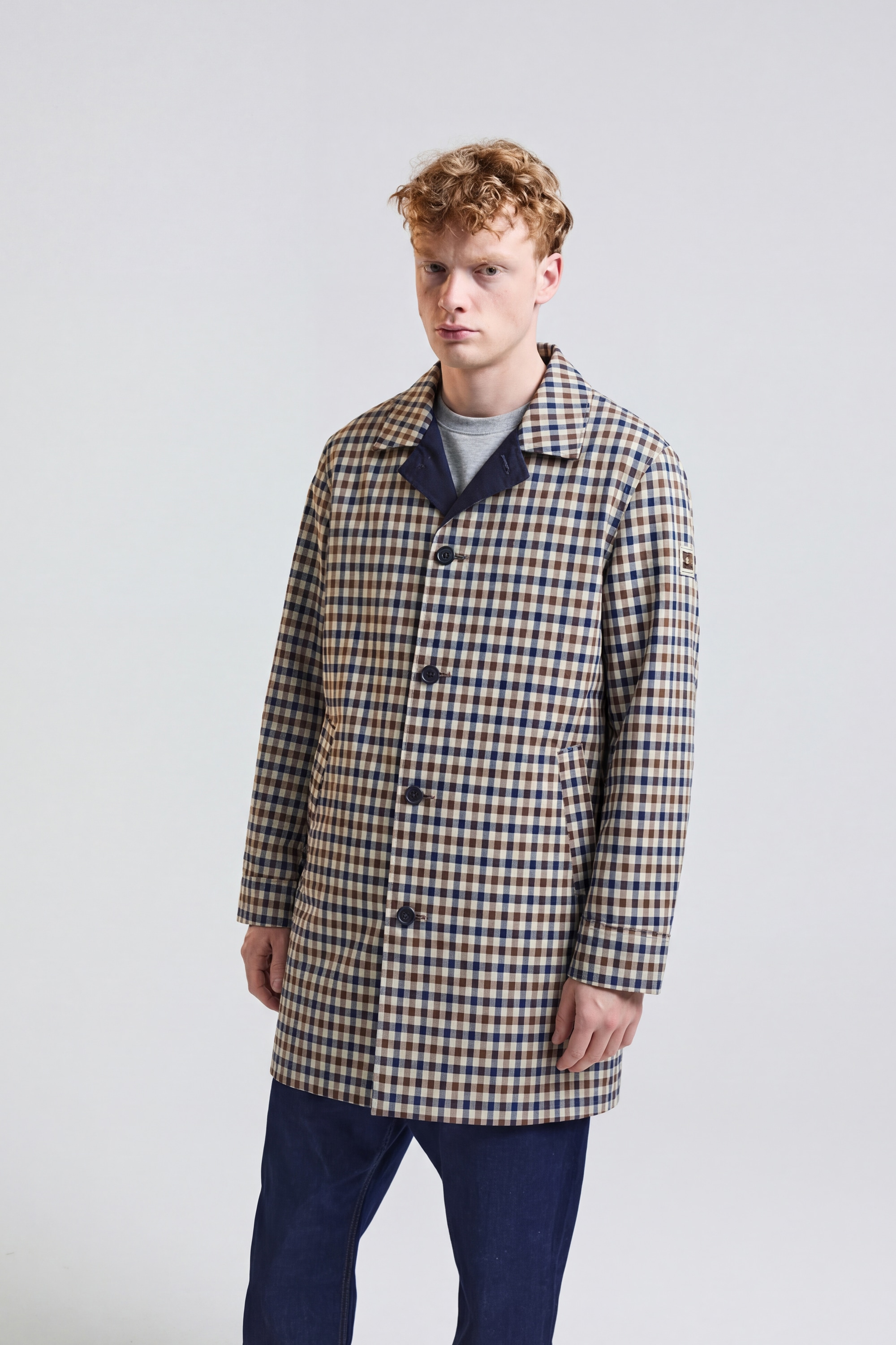 Aquascutum Active Parka »ICONIC REVERSIBLE TRENCHCOAT Herren« ohne Kapuze Wendemantel Herren, leichte Jacke, Trenchcoat, Windjacke, Sale
