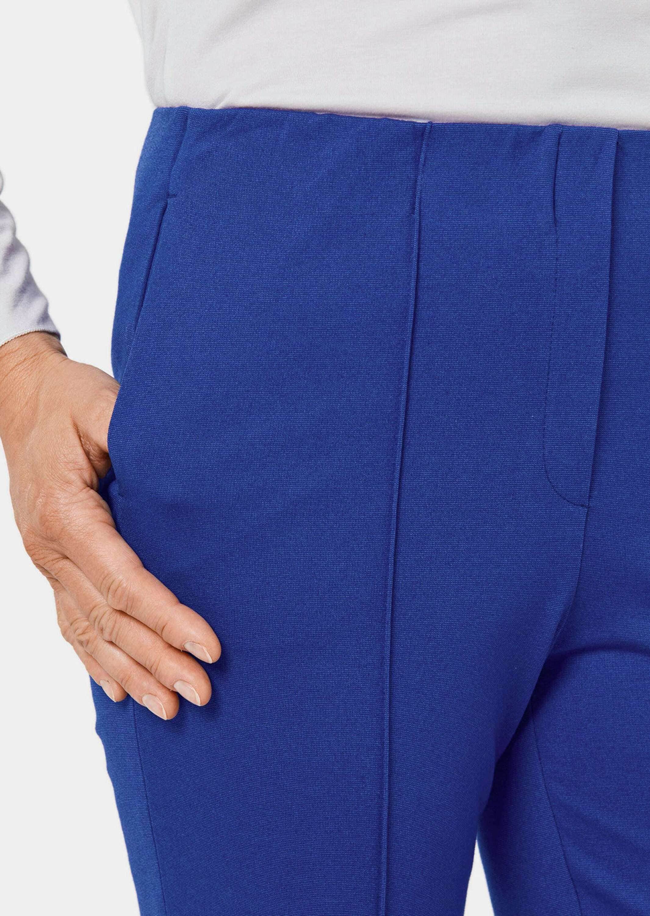 GOLDNER Schlupfhose »Schlupfhose LOUISA Moderne Hose LOUISA mit streckenden Biesen«