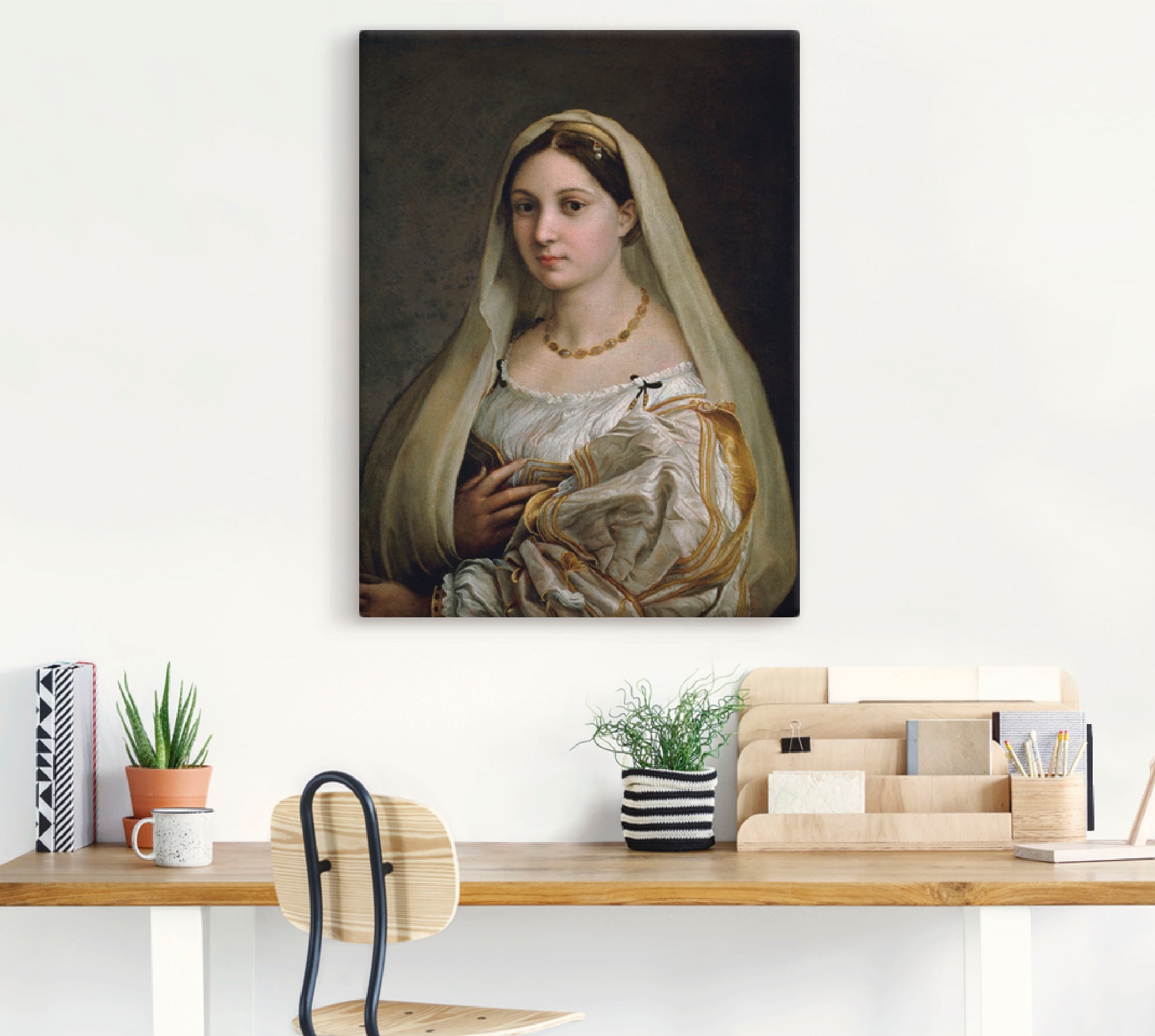 Artland Leinwandbild »Damenbildnis "La Velata"«, Frau, (1 St.), auf Keilrahmen gespannt