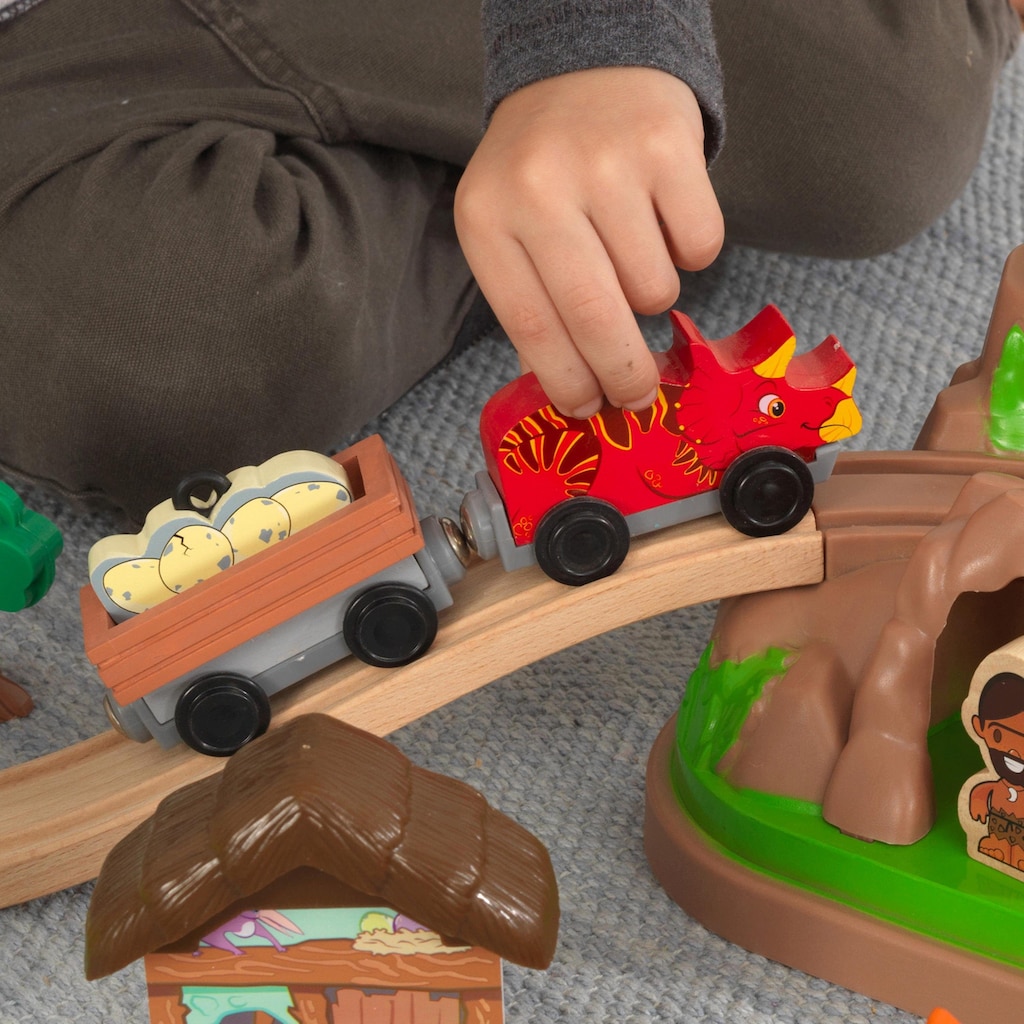 KidKraft® Spielzeug-Eisenbahn »Holzspielzeug, Dinosuarier Eisenbahn-Set«