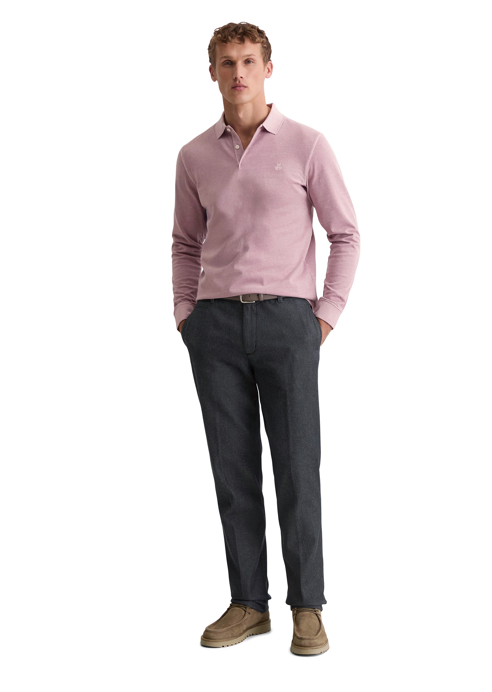 Marc O'Polo Langarm-Poloshirt »aus soft-touch Bio-Baumwoll-Jersey«