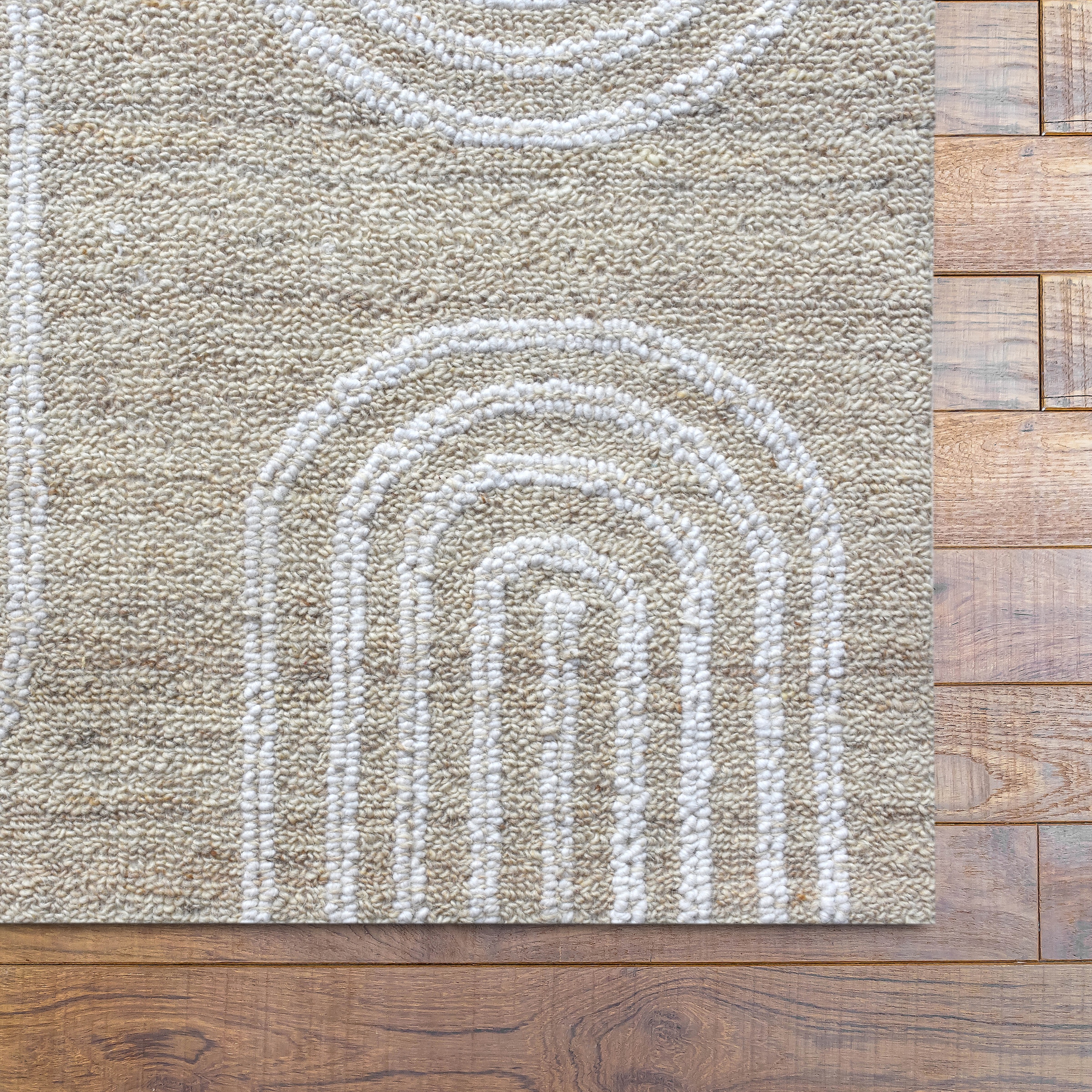 my home Wollteppich »Boras, handgefertigt, Wolle, Hoch-Tief-Struktur,« rechteckig 11 mm Höhe einfarbig, Wolle, Teppich, Wohnzimmer, Schlafzimmer, Esszimmer