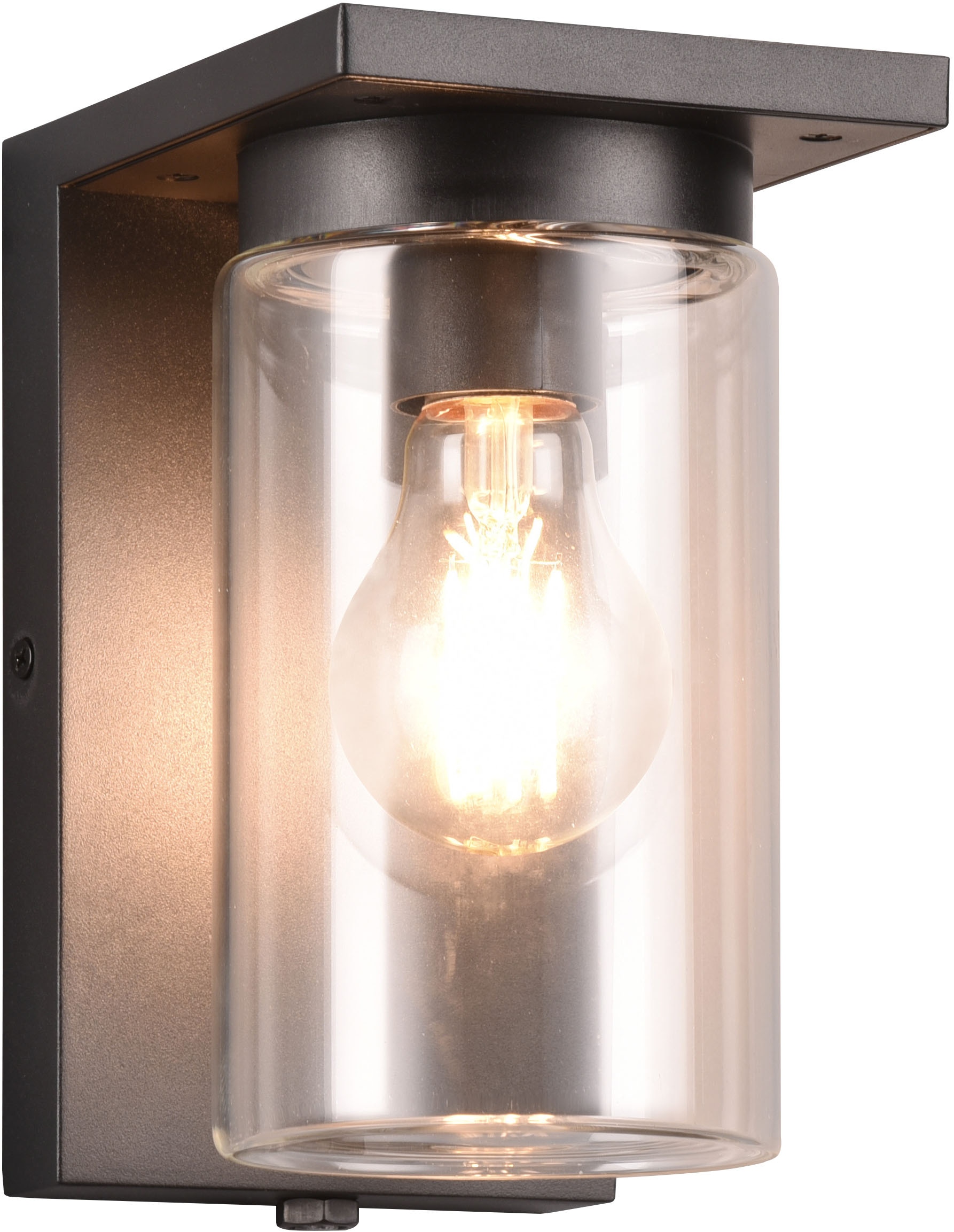 TRIO Leuchten Außen-Wandleuchte »ARDILA, Outdoor Fassadenleuchte mit Glasschirm, Dämmerungssensor«, 1 flammig, Leuchtmittel E27 | Leuchtmittel wechselbar, exkl 1x E27 max 40W, IP44, Wandlampe für Hauswand Garten Terrasse