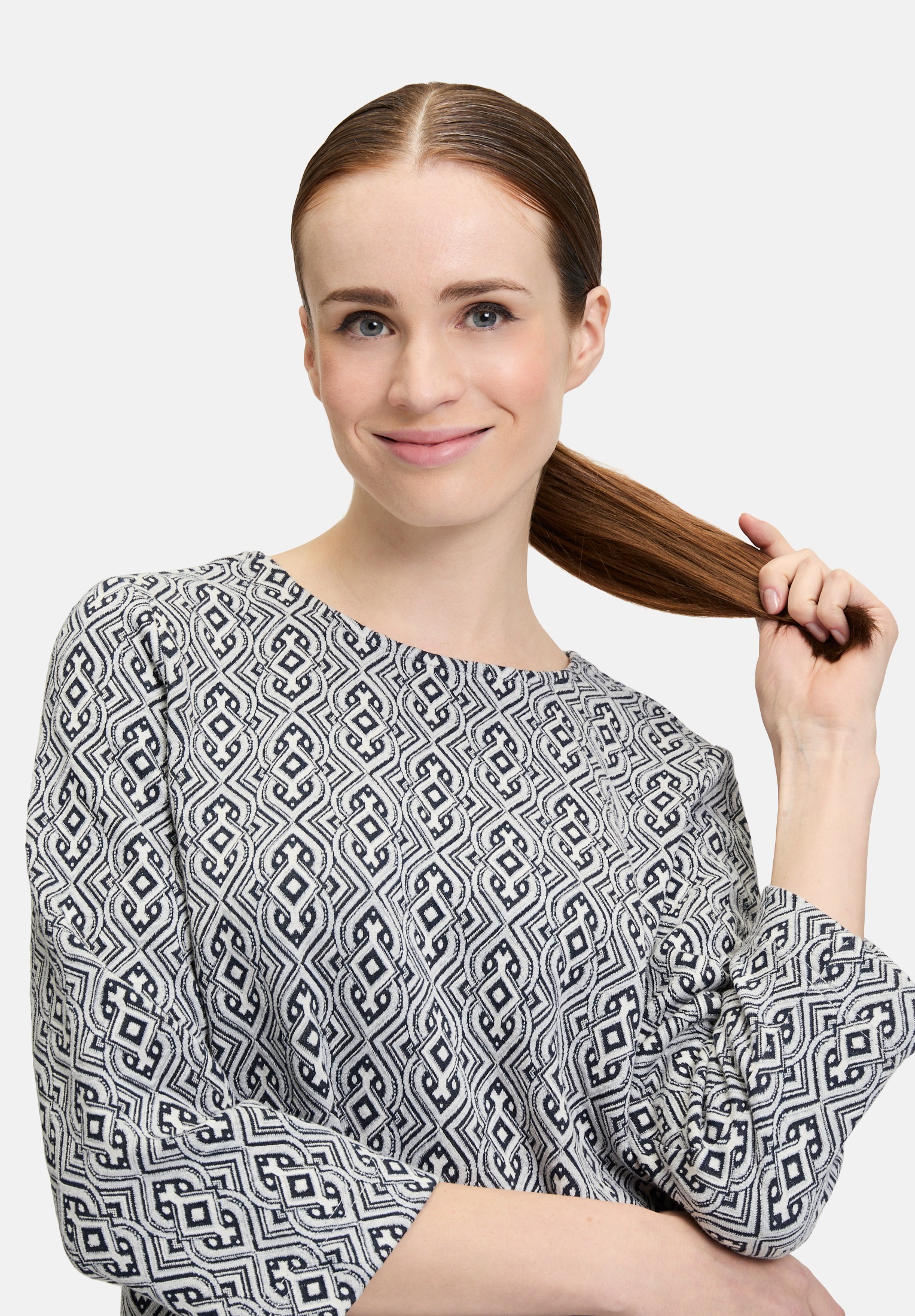 Cartoon Shirtbluse »Damen mit Jacquard«