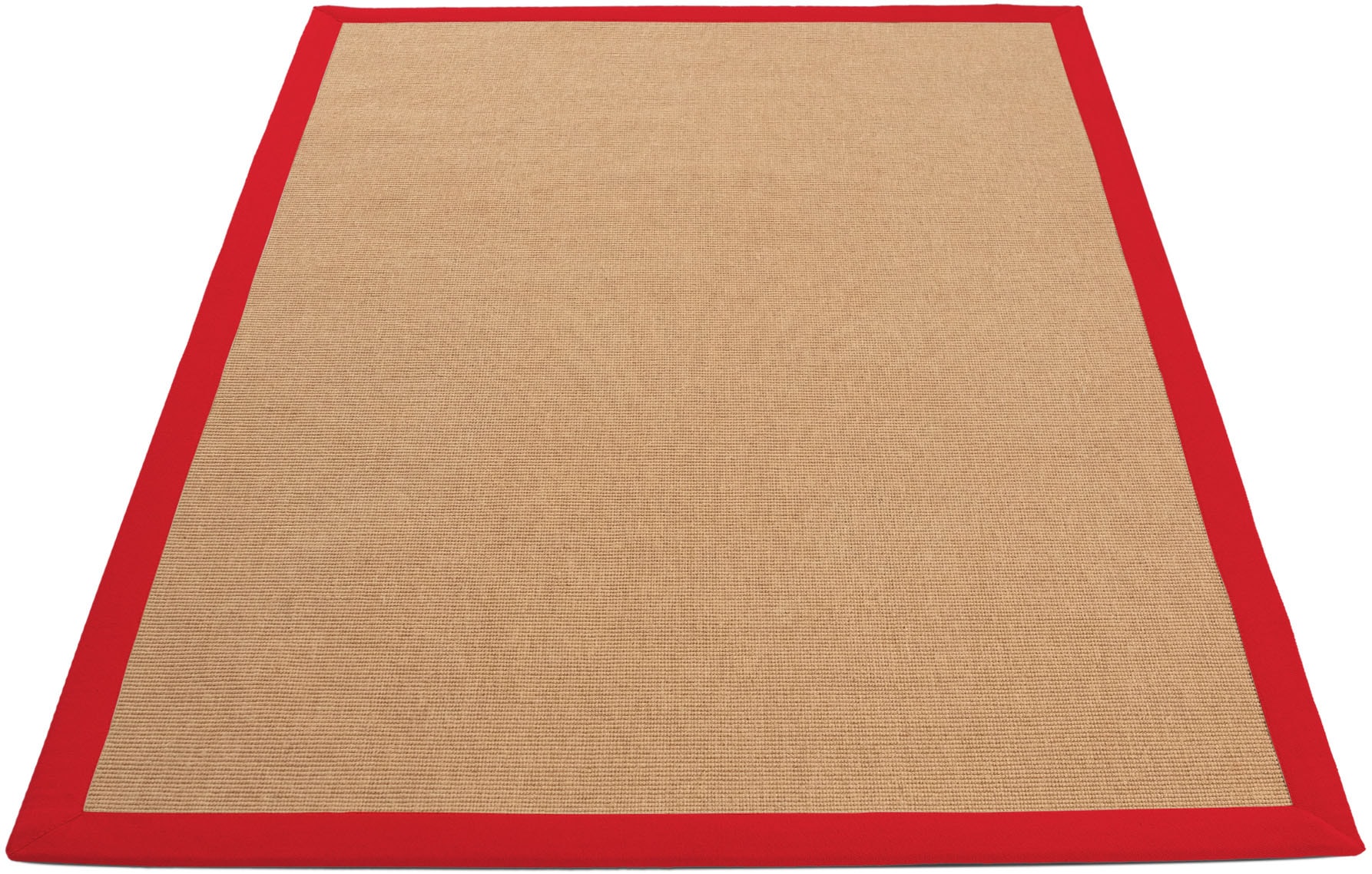 carpetfine Sisalteppich »Sisal«, rechteckig, 5 mm Höhe, mit farbiger Bordüre, Anti Rutsch Rückseite