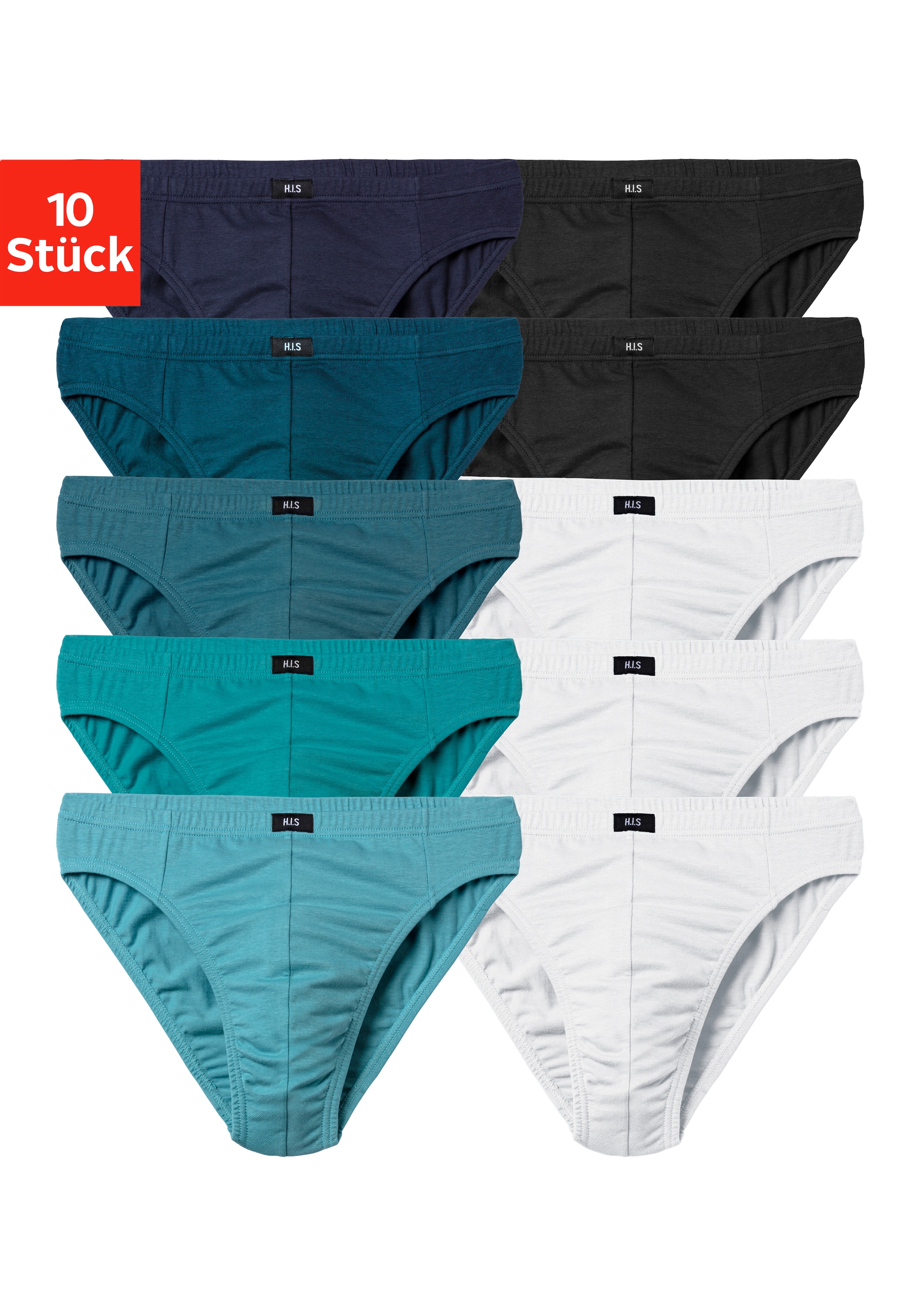 H.I.S Slip "Männer Unterhose" Packung, 10 Stk. in Unifarben