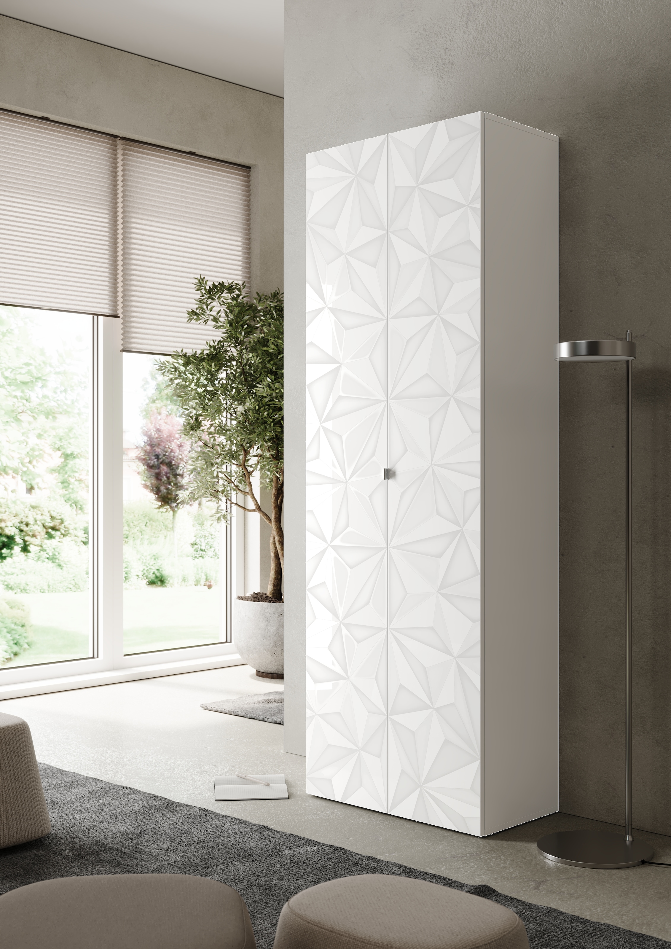 INOSIGN Aktenschrank »Prisma, Breite 63 cm, Höhe 184 cm, 2 Türen (3 Einlegeböden)«, Büroschrank, Mehrzweckschrank, Front mit Siebdruck