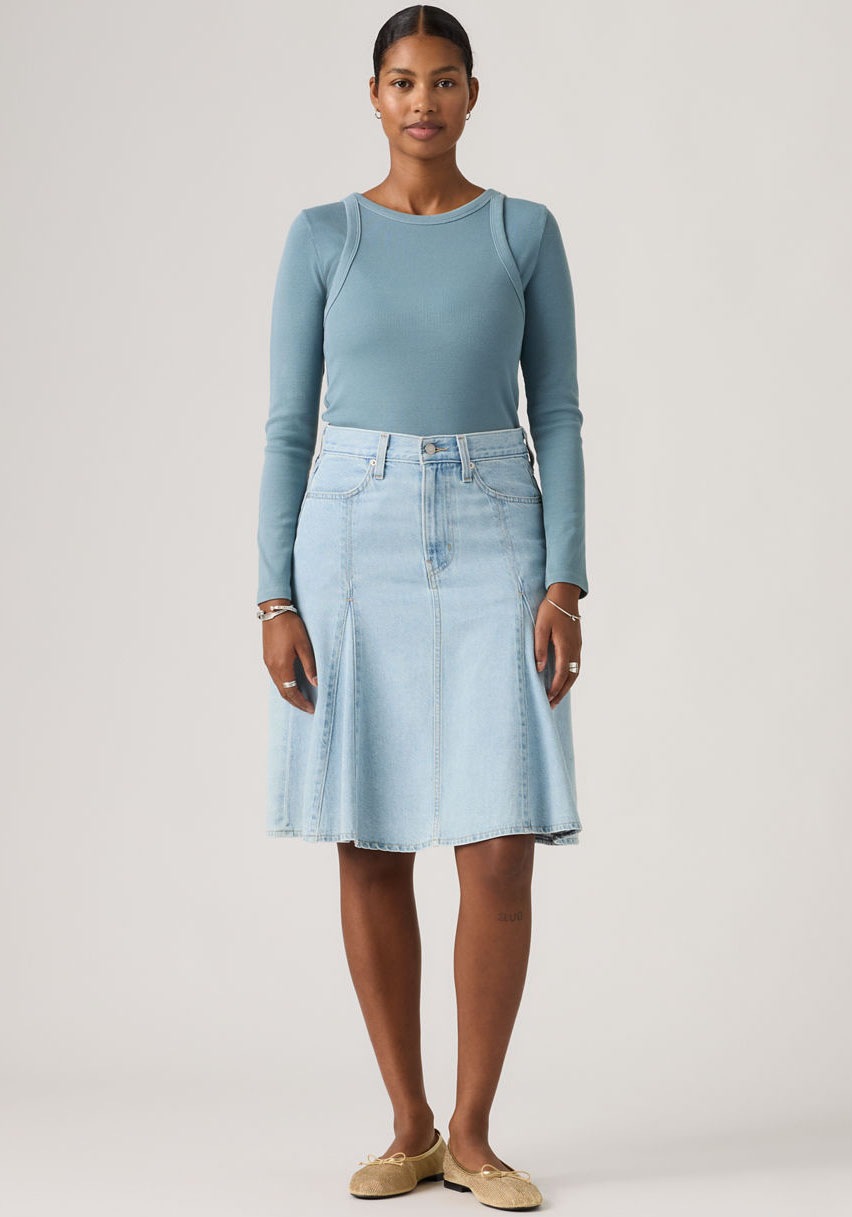 Levis Jeansrock "GODET KNEE LENGTH SKIRT" Midirock mit Falten günstig online kaufen