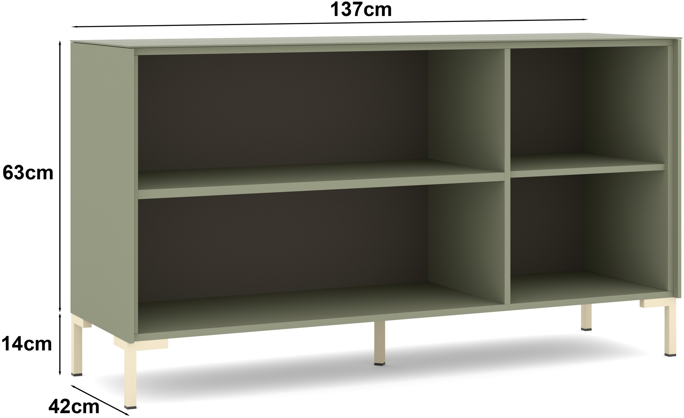 set one by Musterring Lowboard »Reno« 1 Stk. tlg. Mit Winkelfuß in diversen Farben, 77 cm Höhe & Farbauswahl
