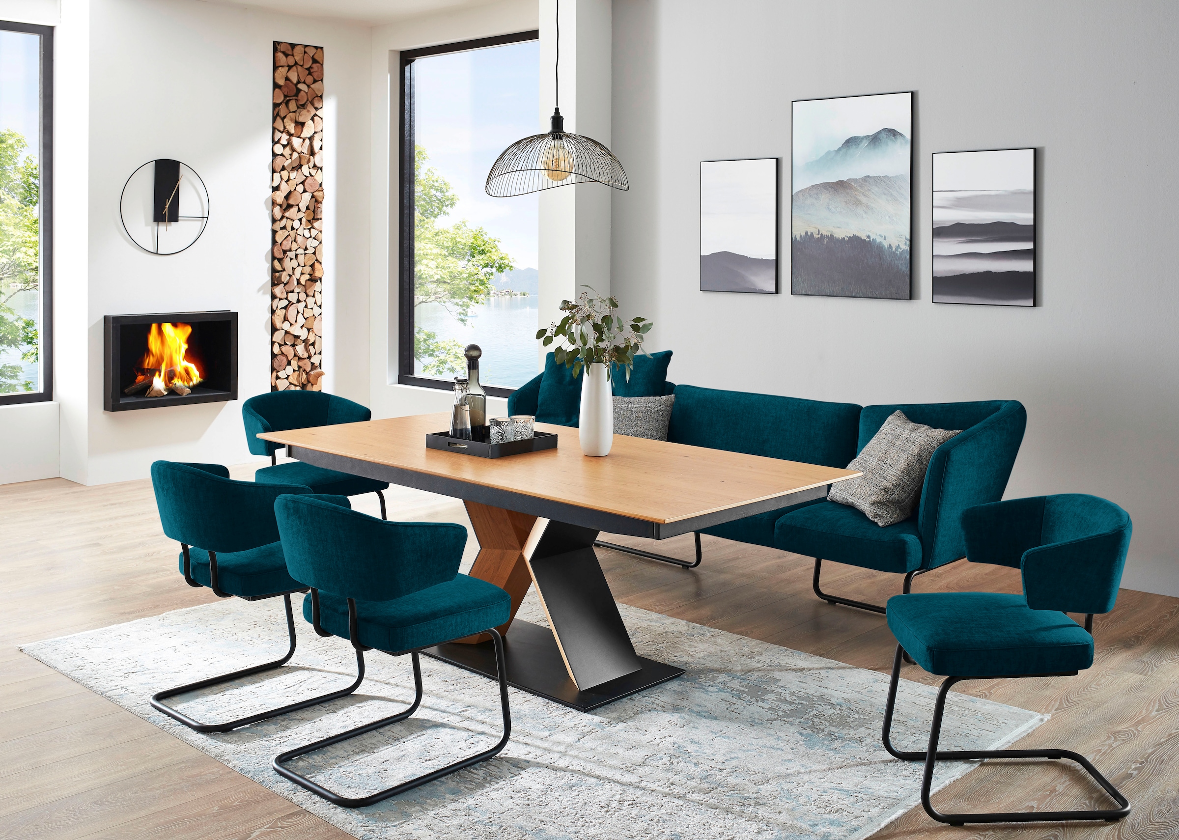 K+W Komfort & Wohnen Essgruppe "Mikkado Tube" 6 Stk. tlg. 4 Freischwinger u günstig online kaufen