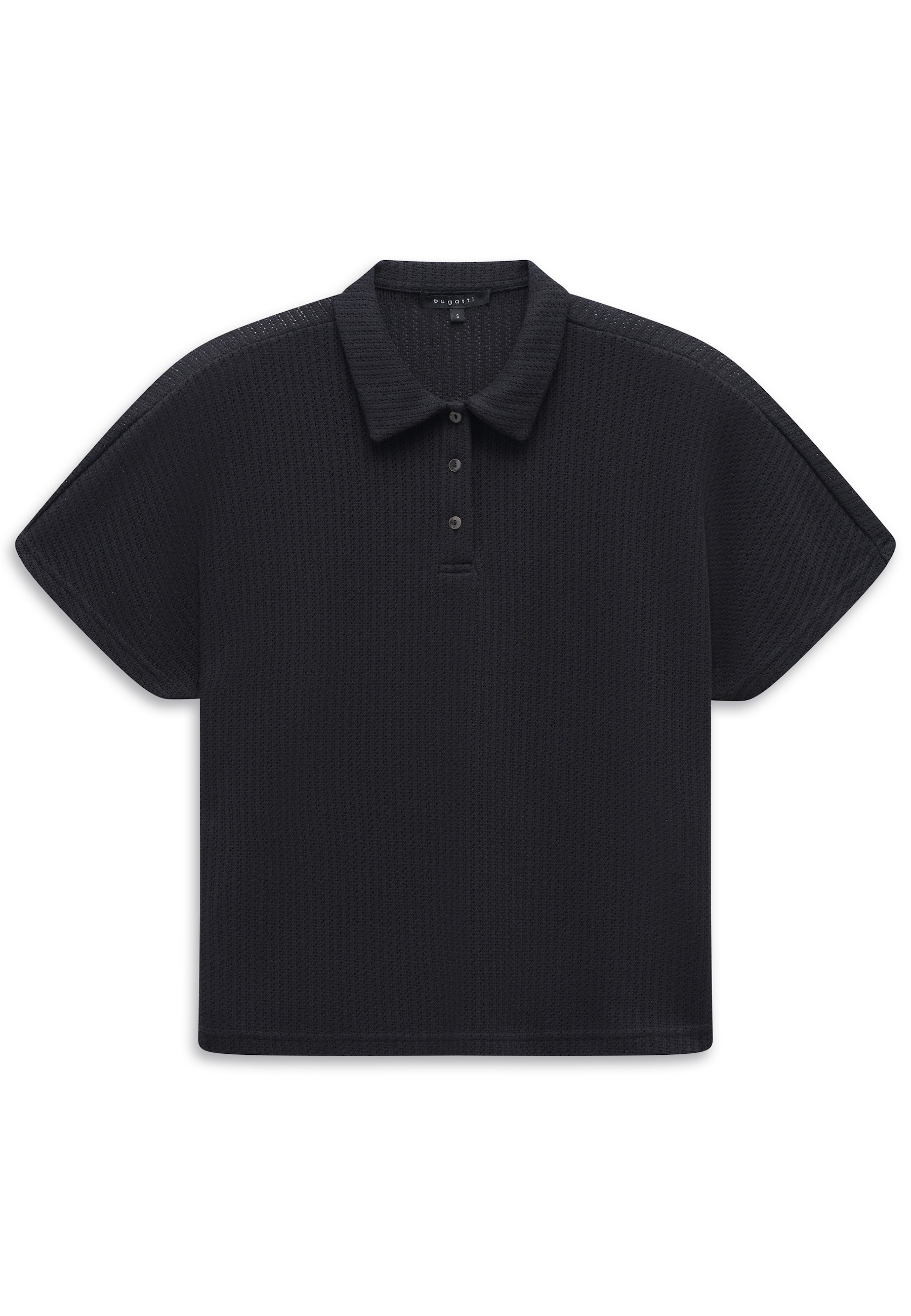 bugatti T-Shirt aus strukturierter Baumwollmischung