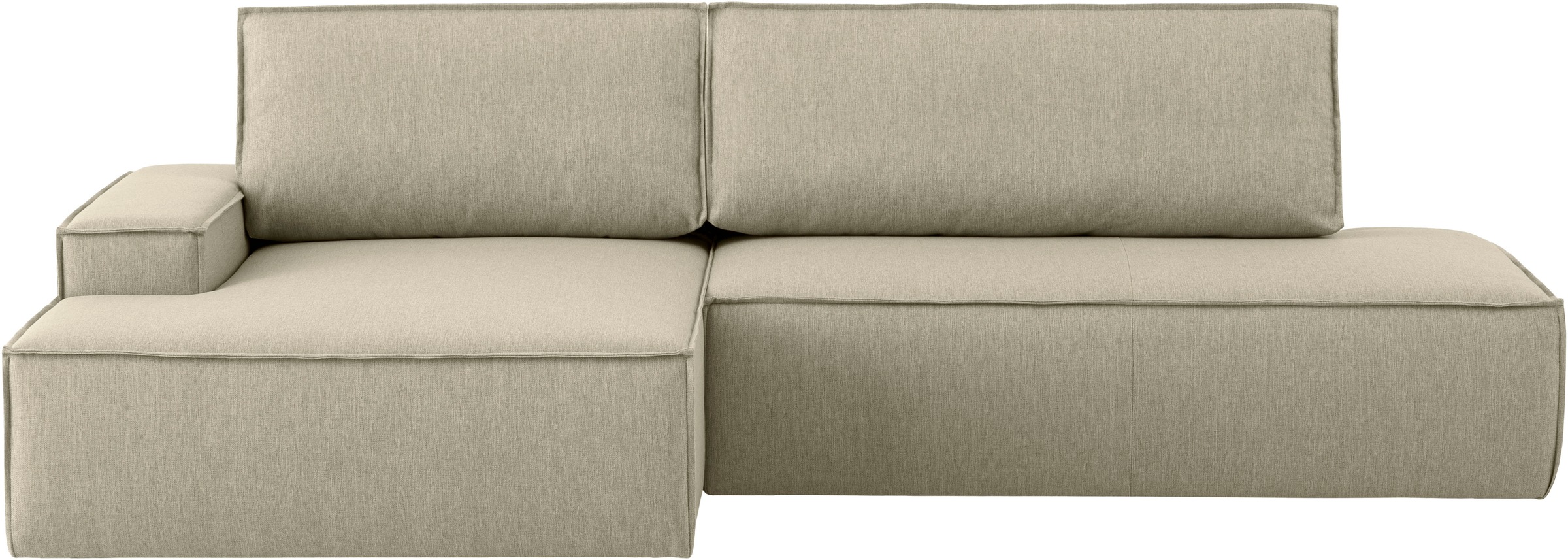 Home affaire Ecksofa »SHERWOOD, Schlafsofa in L-Form offen (275cm), Cord, Leinenoptik«, Schlaffunktion und Bettkasten, Kedernaht, hoher Sitz- & Liegekomfort