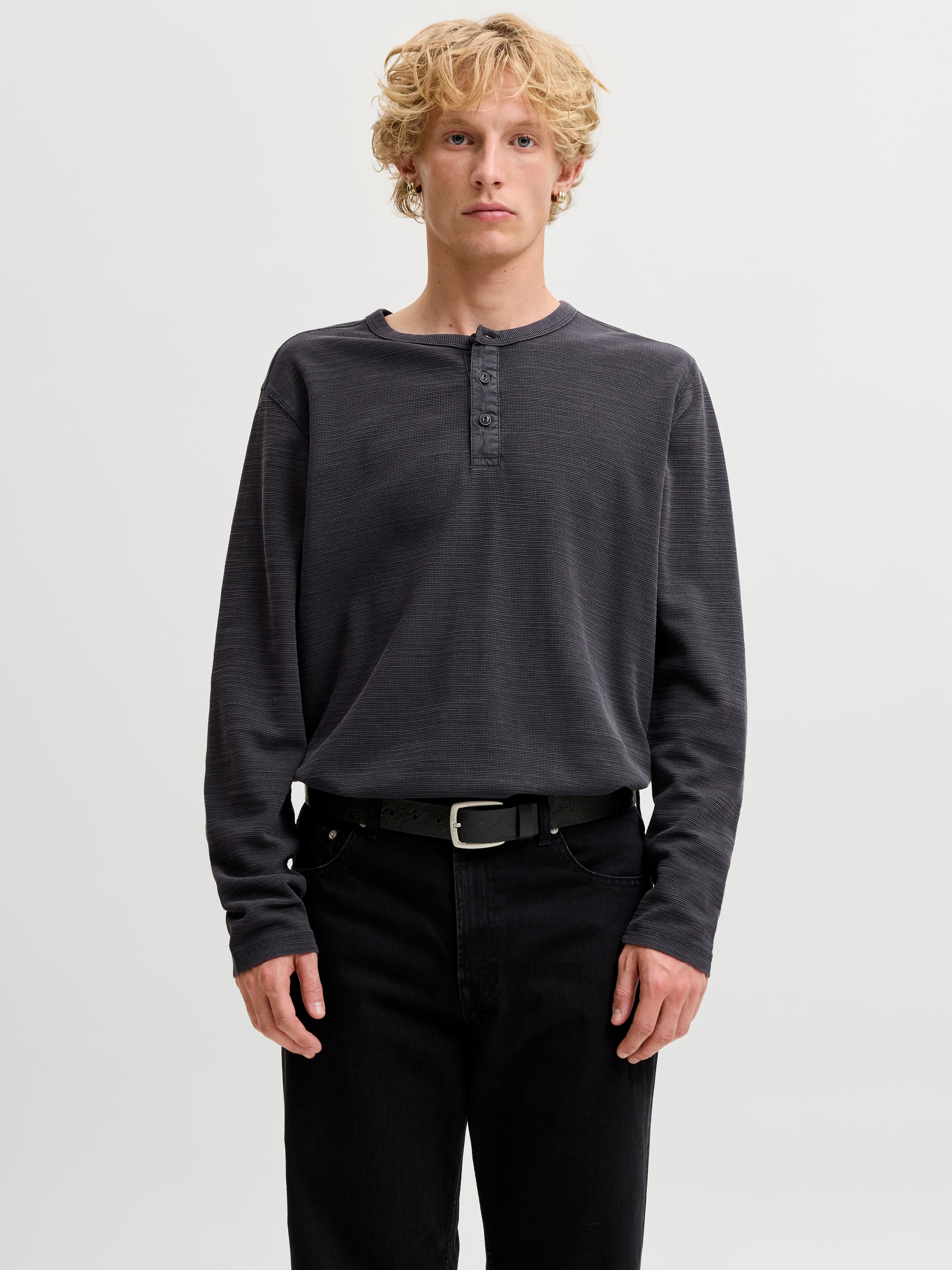 Jack & Jones Langarmshirt »JPRBLUAARON LS HENLEY TEE« Baumwollmischung, regular fit
