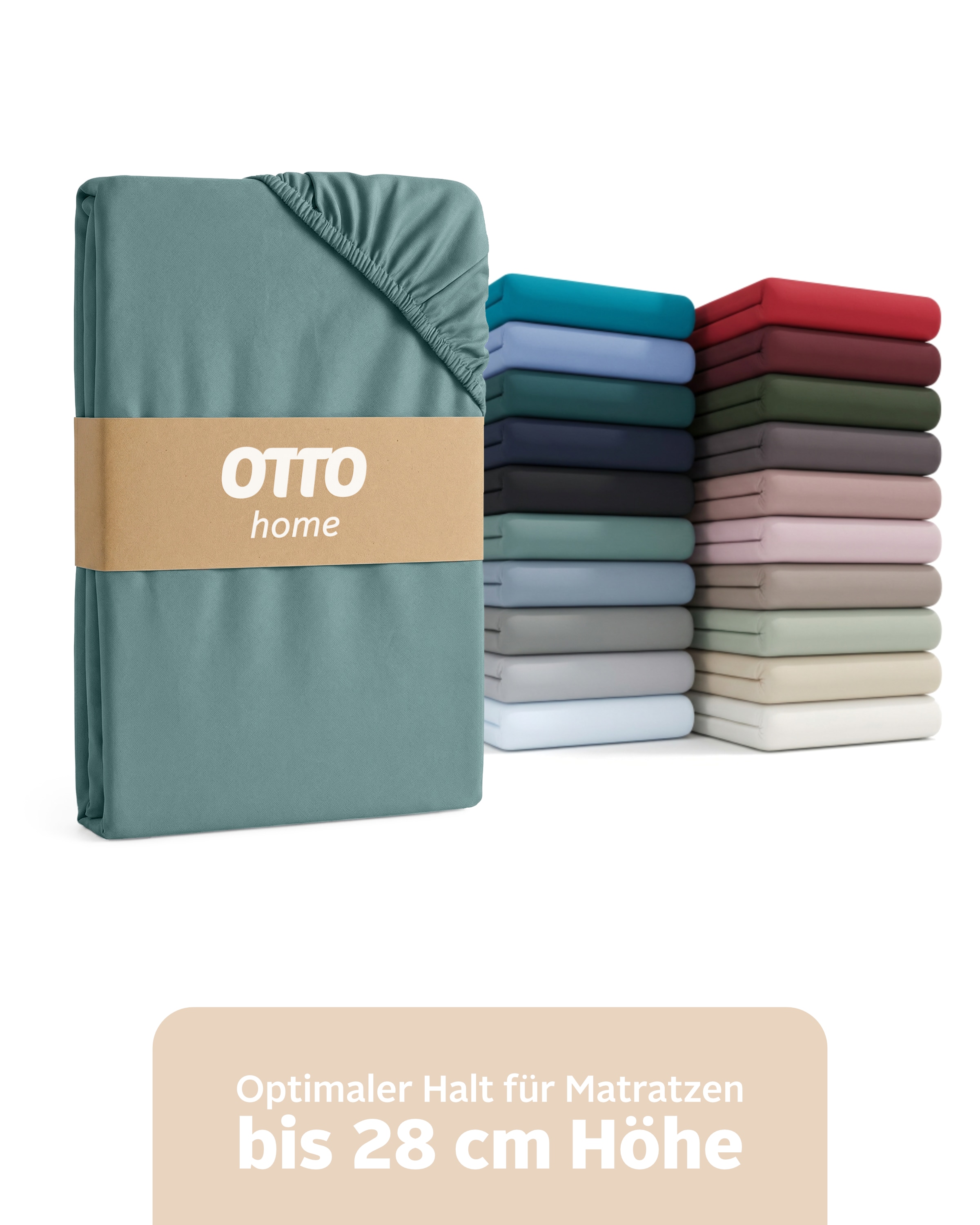 OTTO home "BLACKBERRY in PREMIUM und BASIC Qualität, 100% Baumwolle" für hohe Matratzen bis 28 cm, Bettlaken, Spannbetttuch, Boxspring