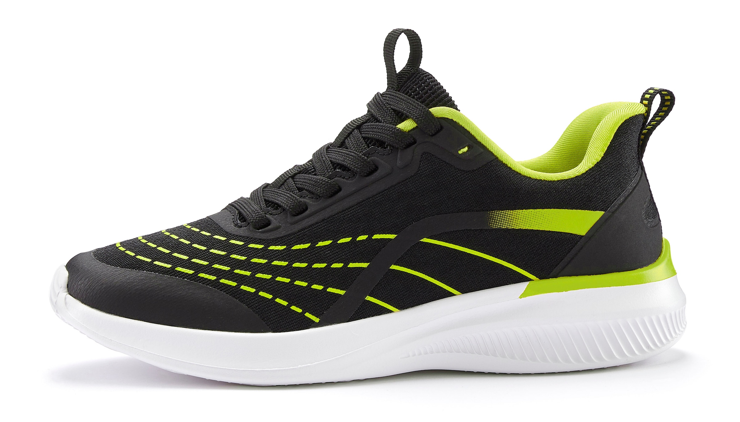 LASCANA Sneaker »Halbschuh, Schnürschuh, Freizeitschuh«, aus Textil mit Farbakzenten