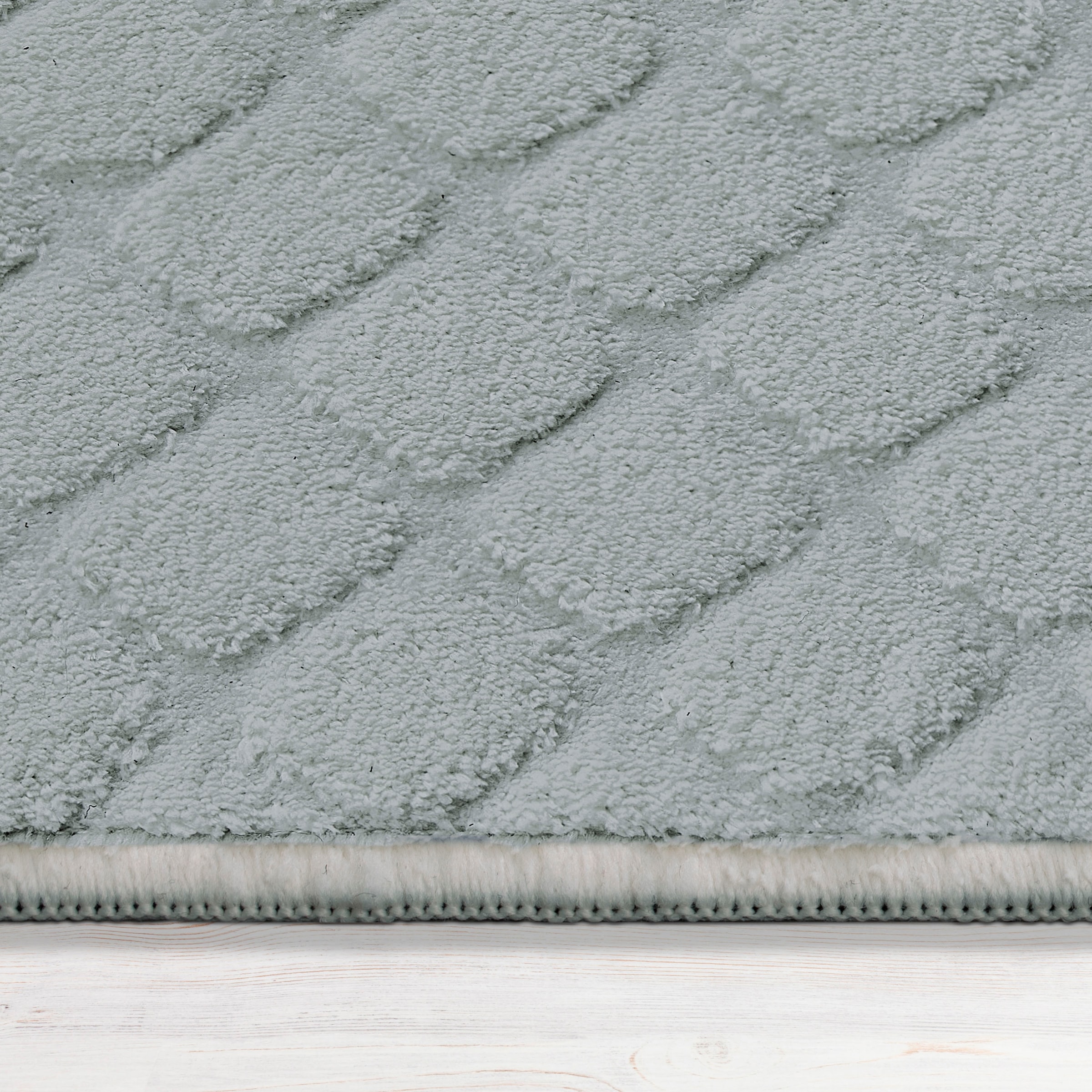 Paco Home Teppich »Rotterdam 591«, rechteckig, 4 mm Höhe, Kurzflor, Uni Farben, Rauten Muster, 3D Effekt, weich & kuschelig