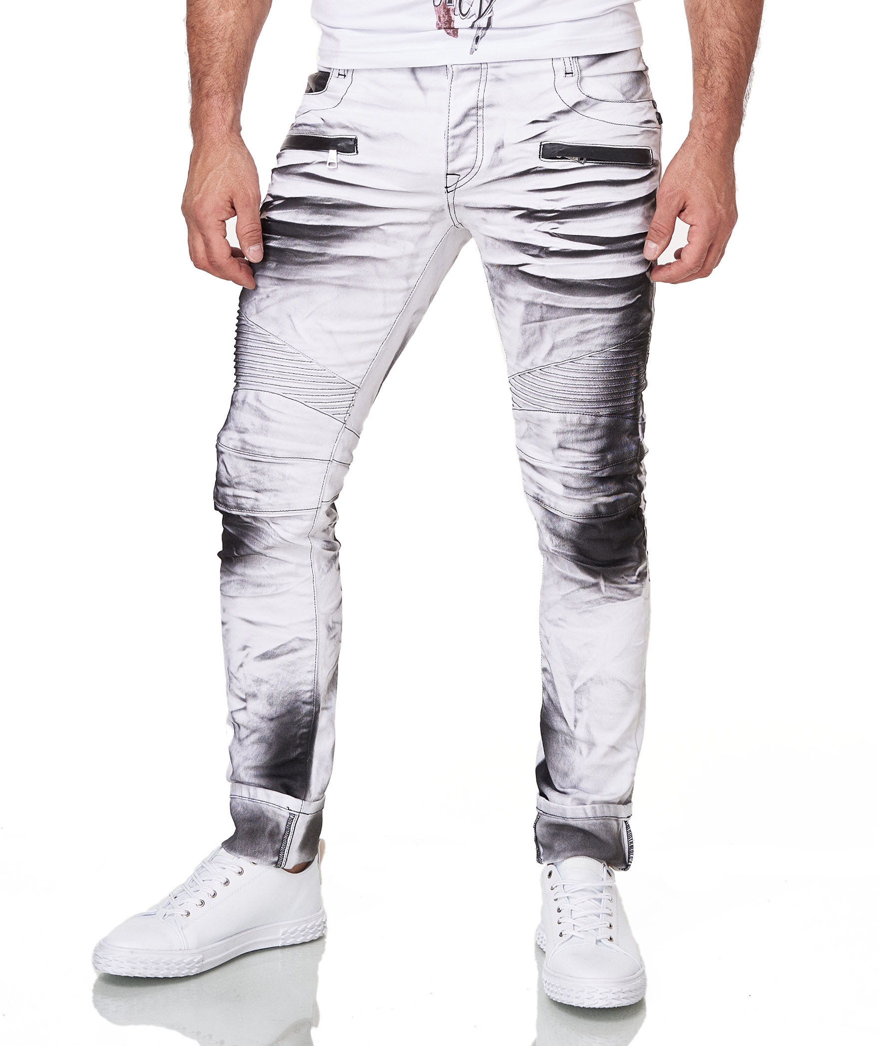 KINGZ Slim-fit-Jeans, im Batik-Look günstig online kaufen