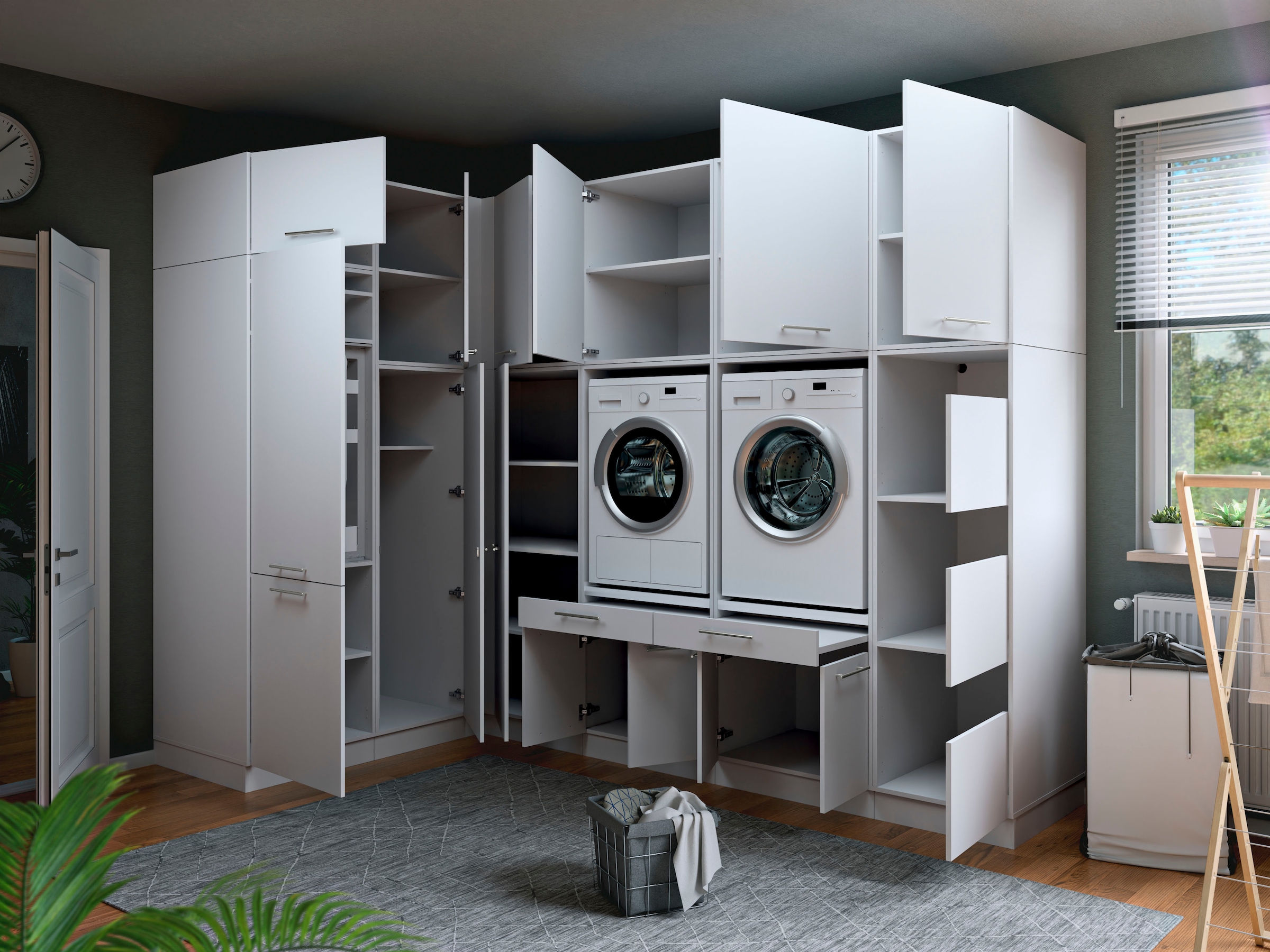 Laundreezy Mehrzweckschrank-Set »Laundreezy, 12-tlg. Mehrzweckschrank-Set B/H/T 285/238/68 cm« 12 Stk. tlg.