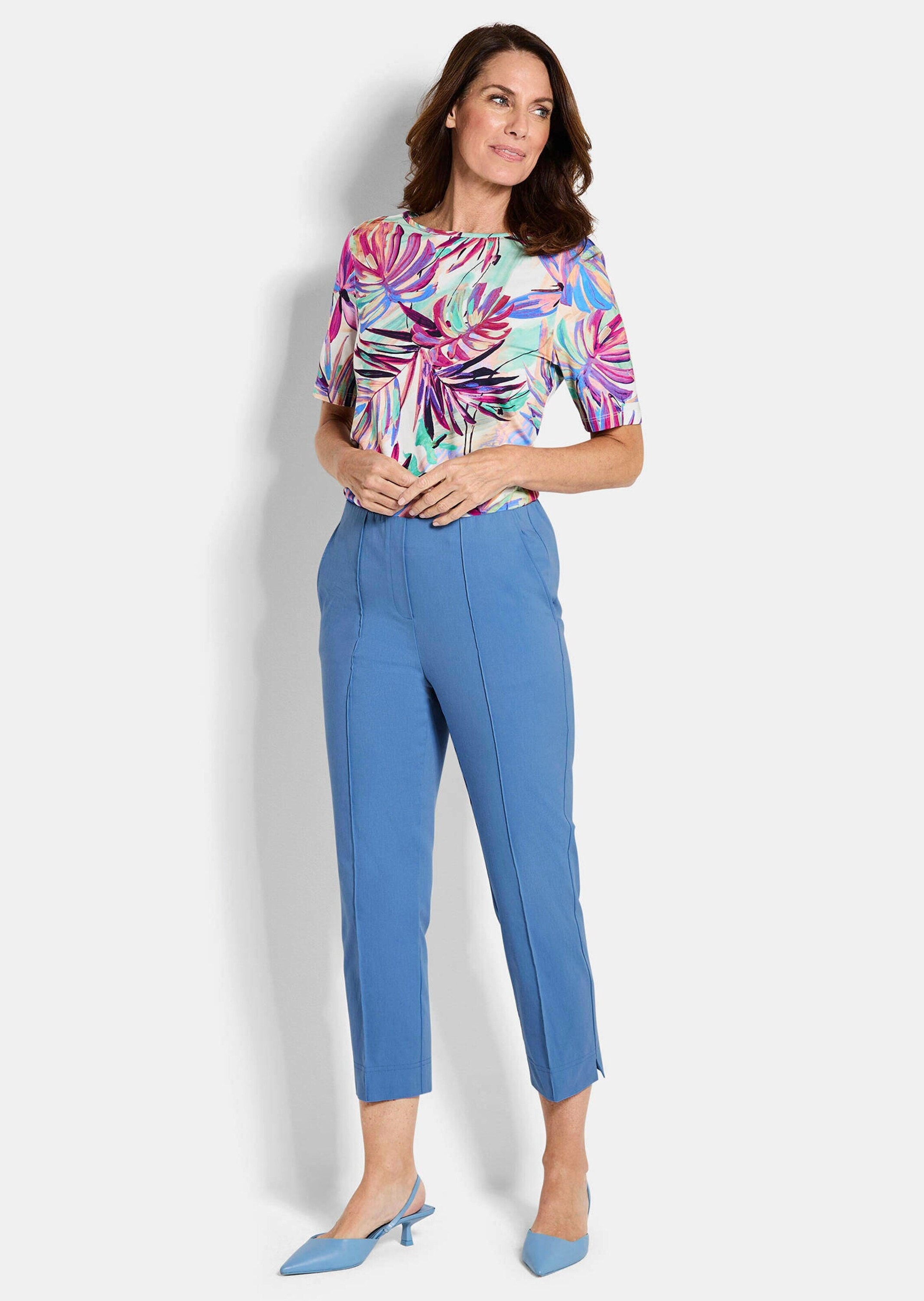 GOLDNER Stretch-Hose »Kurzgröße 7/8-Bengalinhose BELLA mit Biesen«