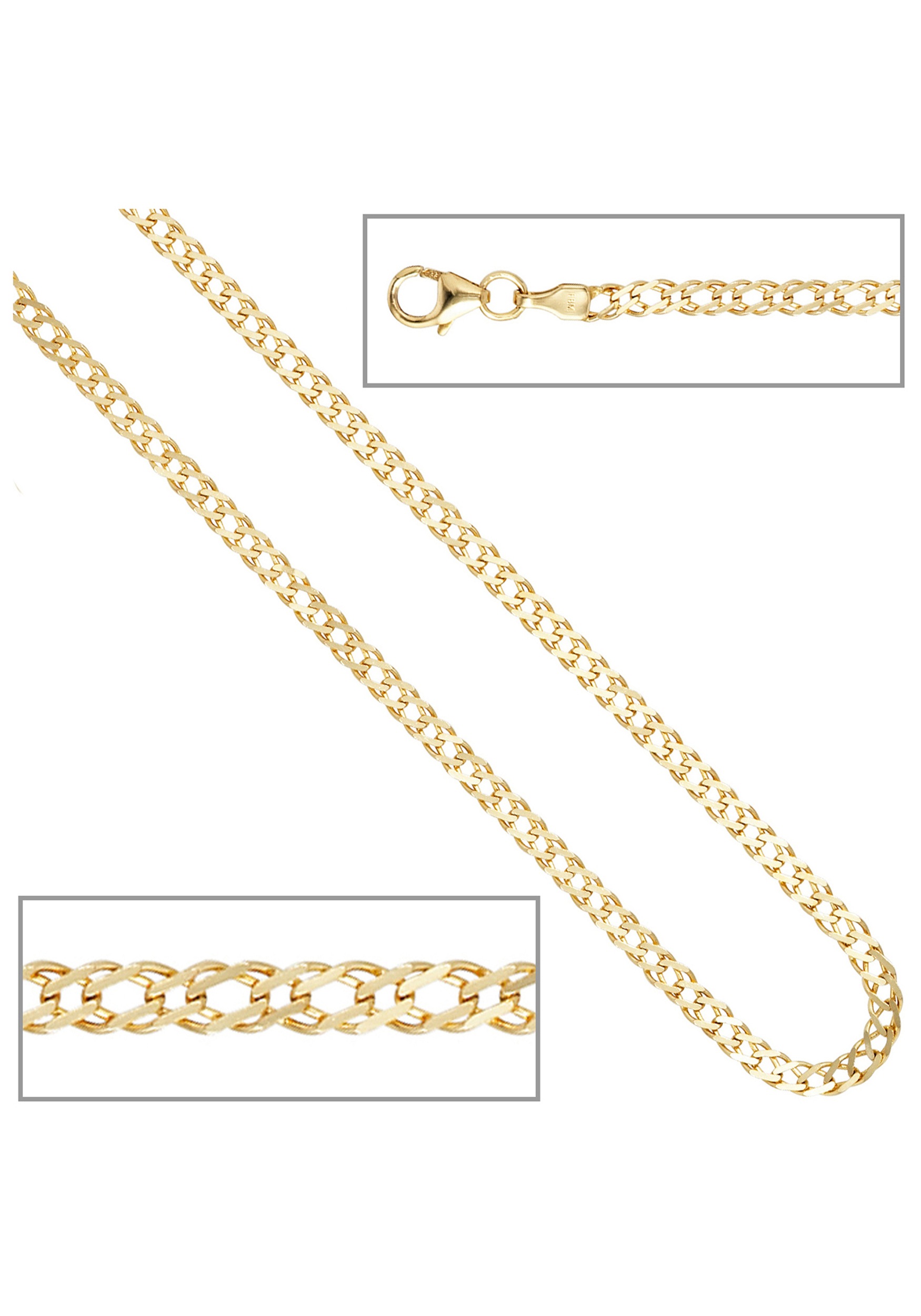 JOBO Goldarmband, Zwillings-Panzerarmband 333 Gold 19 cm
