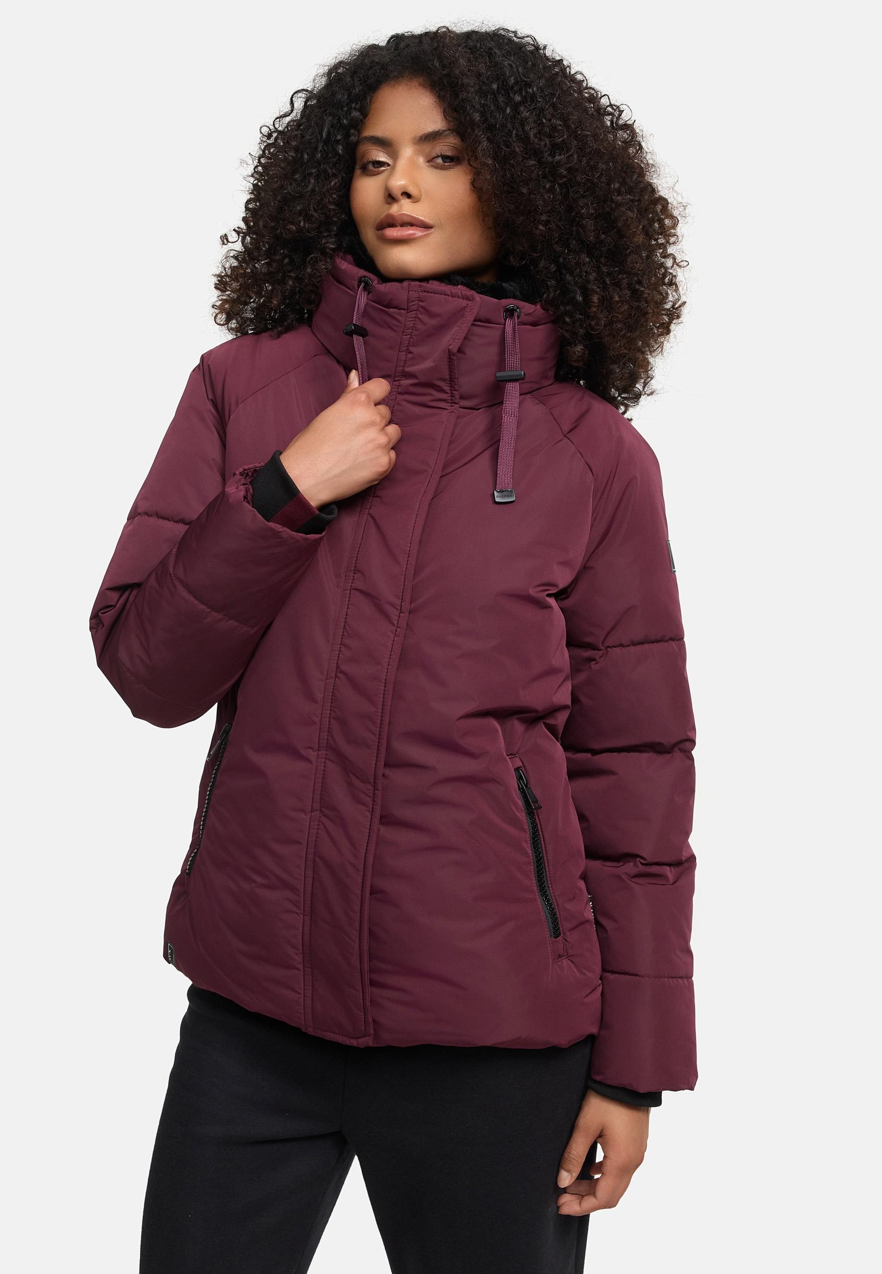 Navahoo Winterjacke »Frostii XIV«, ohne Kapuze, modische Damen Winter Steppjacke mit Kunstfellkragen
