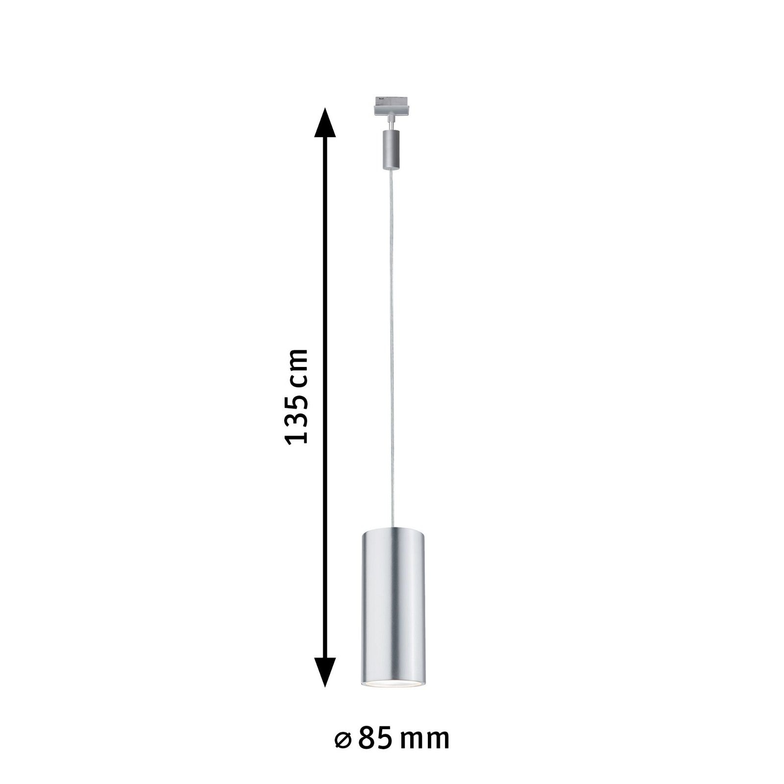 Paulmann Schienensystem-Leuchten »URail Pendel Barrel 370lm 6W 2700K 230V Chrom matt, Alu eloxiert 230V«