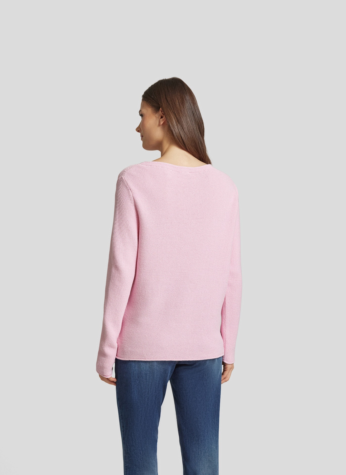 Rundhalspullover RABE, Damen, Gr. 46, mandelblüte, Strick, Obermaterial: 52% Polyester, 42% Baumwolle, 6% sonstige Fasern, unifarben, regular fit normal, Rundhals, Rollkante, Pullover Rundhalspullover, in Struktur-Optik 2