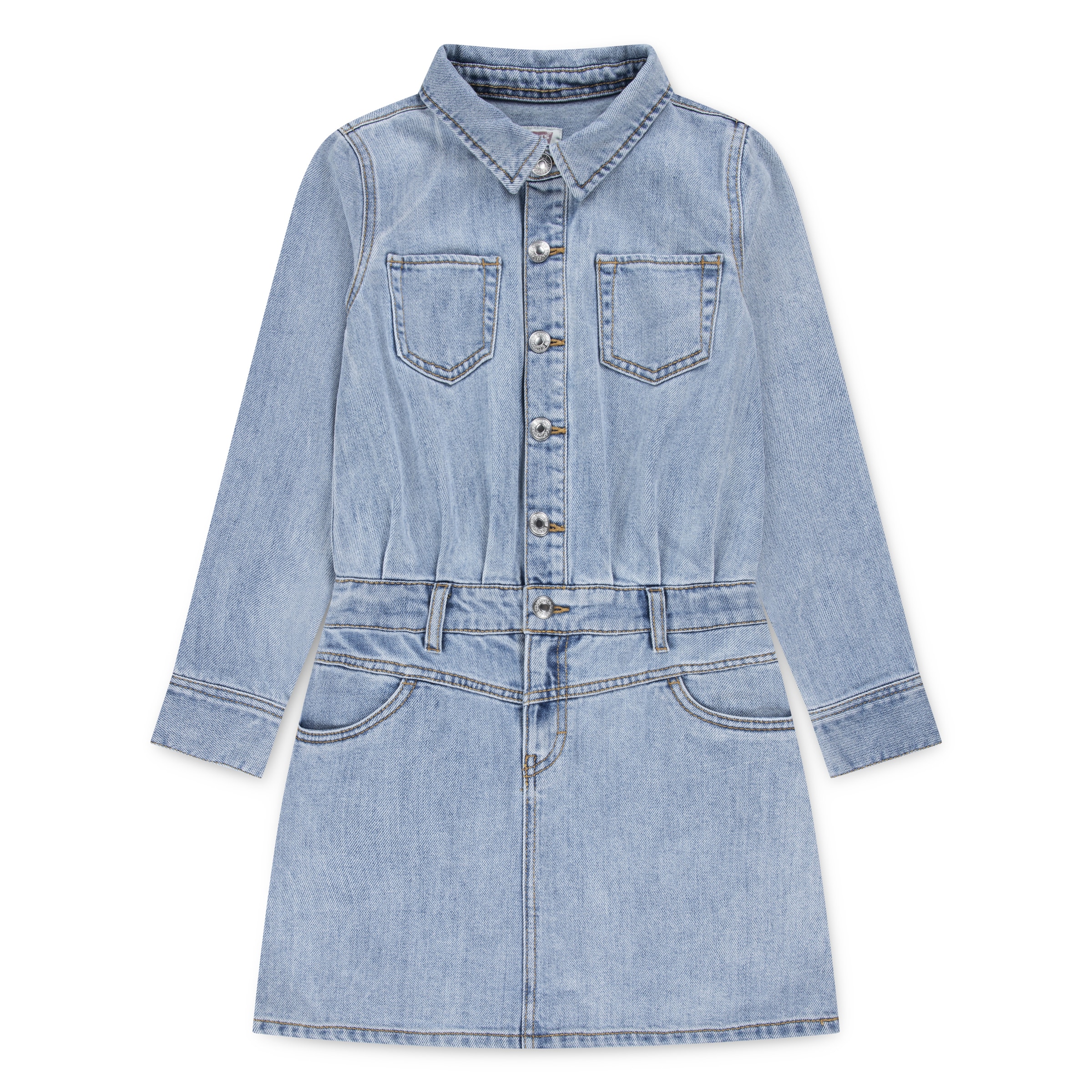 Levi's Kids Levis Kids Jeanskleid "Lvg Ls Western Dress" Brusttaschen Gesäßtaschen Mit Druckknöpfen, For Girls