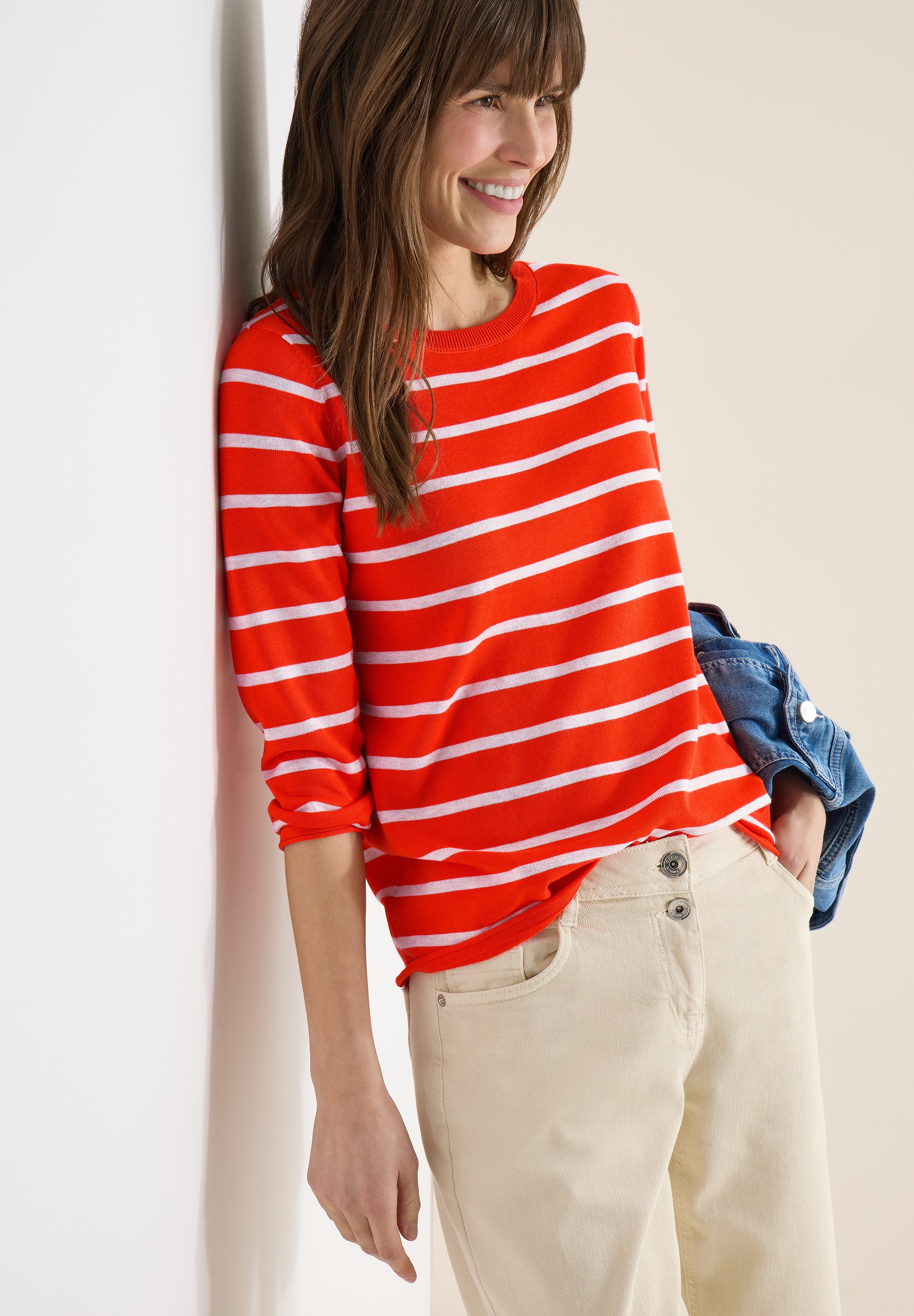 Thumbnail - Cecil Strickpullover im Streifen-Look, 3/4-Arm