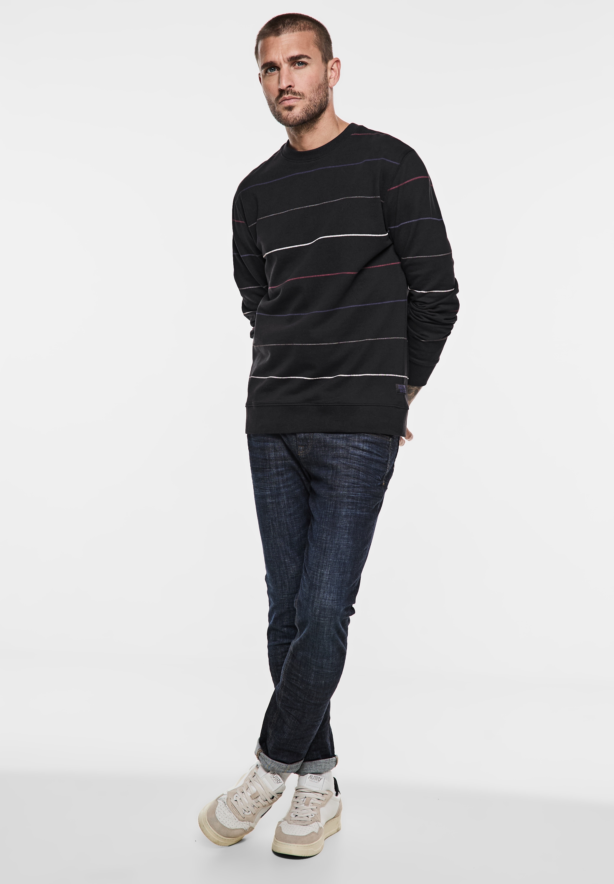 STREET ONE MEN Sweatshirt, mit Rundhalsausschnitt