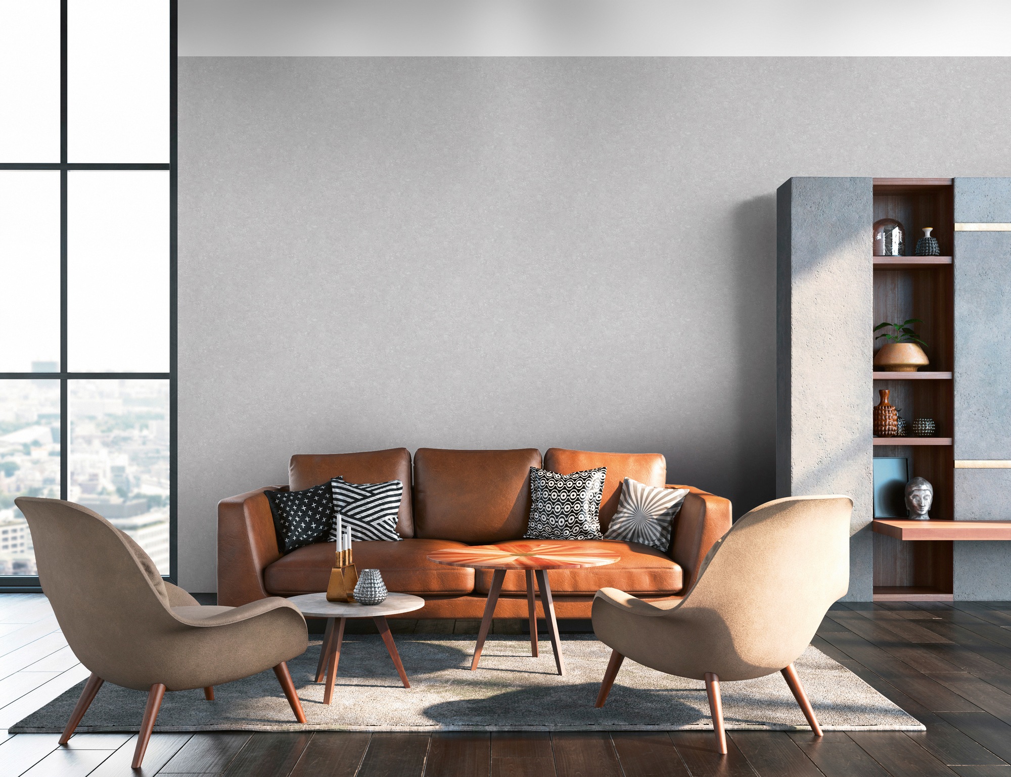 living walls Vliestapete »Industrial«, einfarbig-unifarben-uni, Uni Tapete einfarbig Tapeten Wohnzimmer Schlafzimmer Küche modern Büro