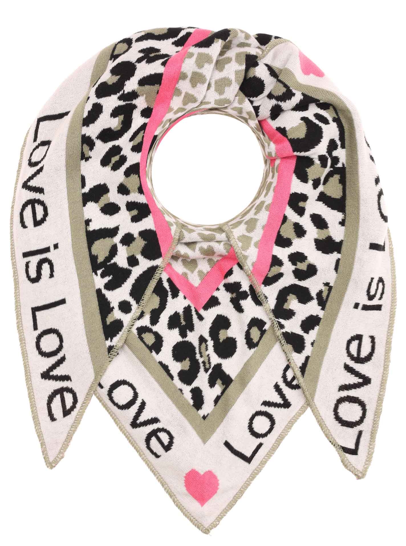 Zwillingsherz Dreieckstuch "Love is Love", Feinstrick, Schriftzug, Animal-M günstig online kaufen